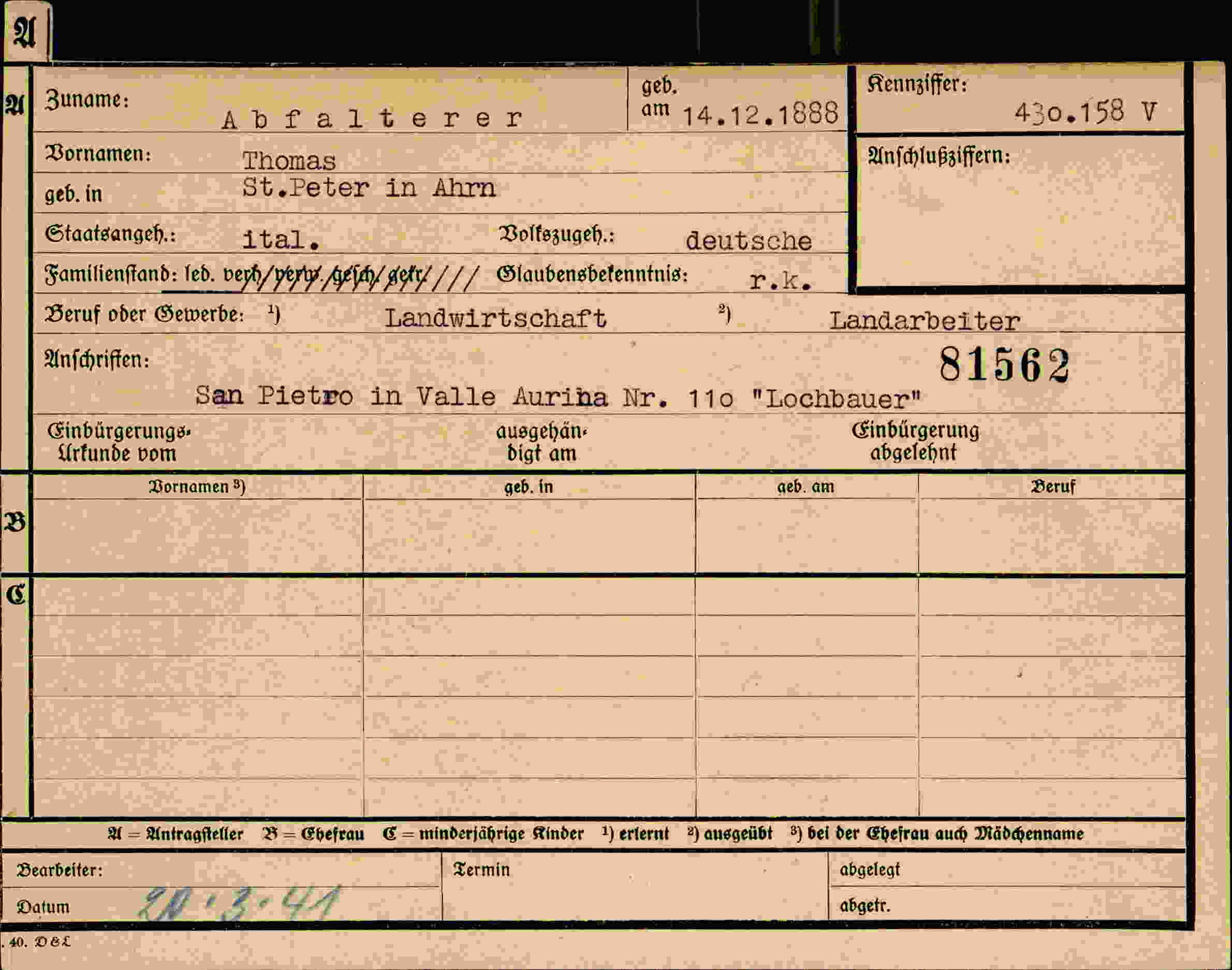 Dokument für Thomas Abfalterer