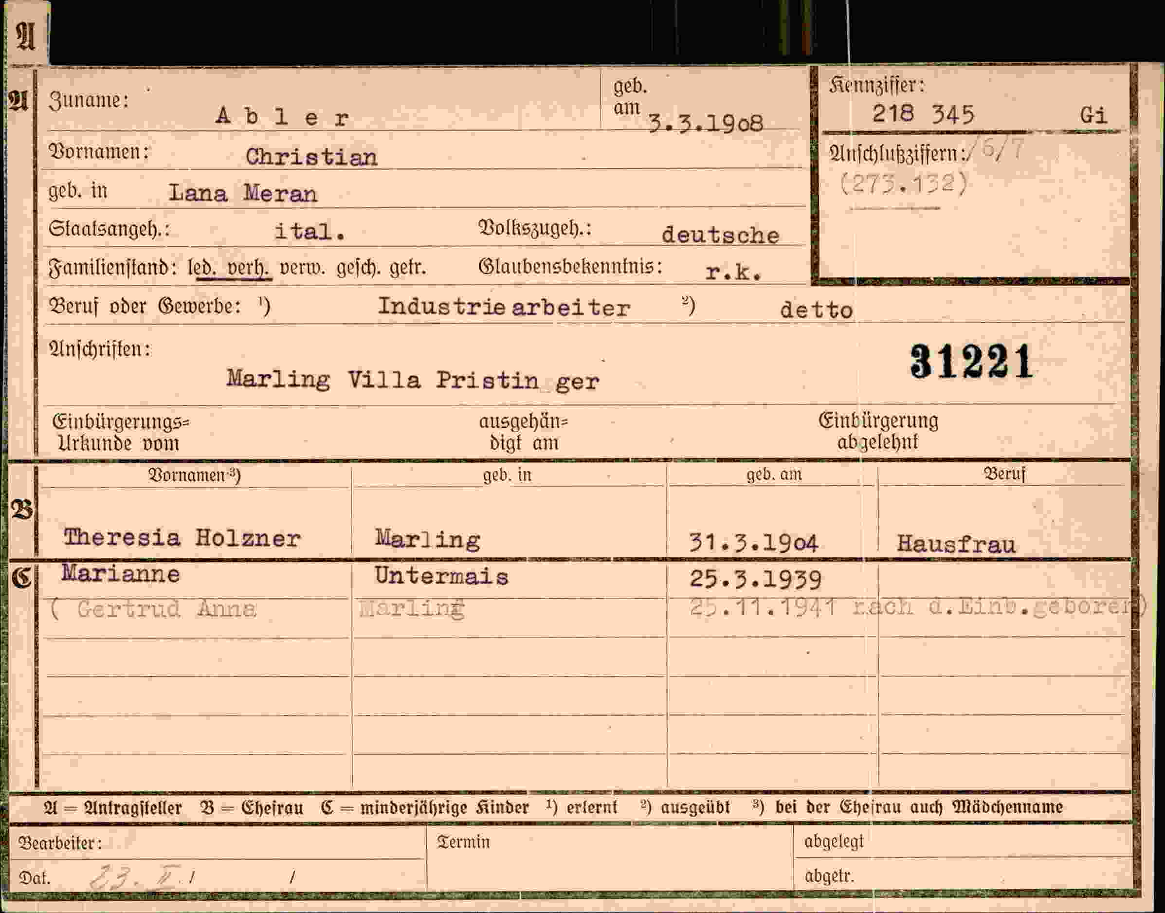 Dokument für Christian Abler
