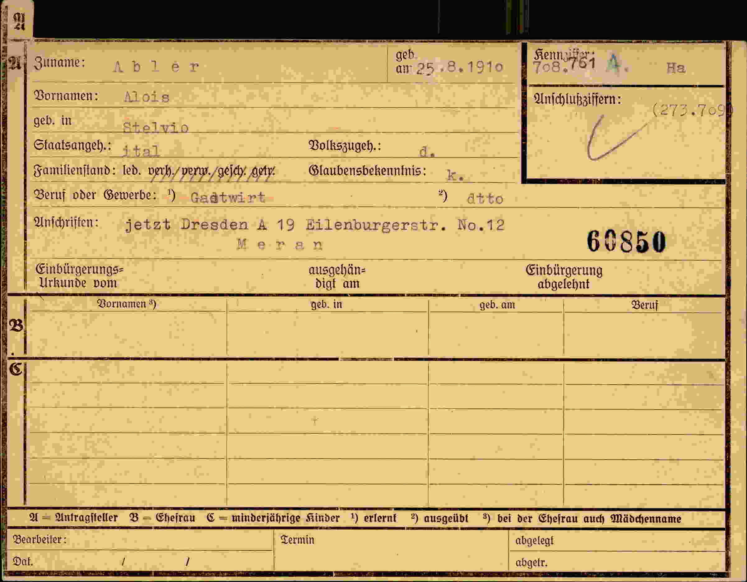 Dokument für Alois Abler
