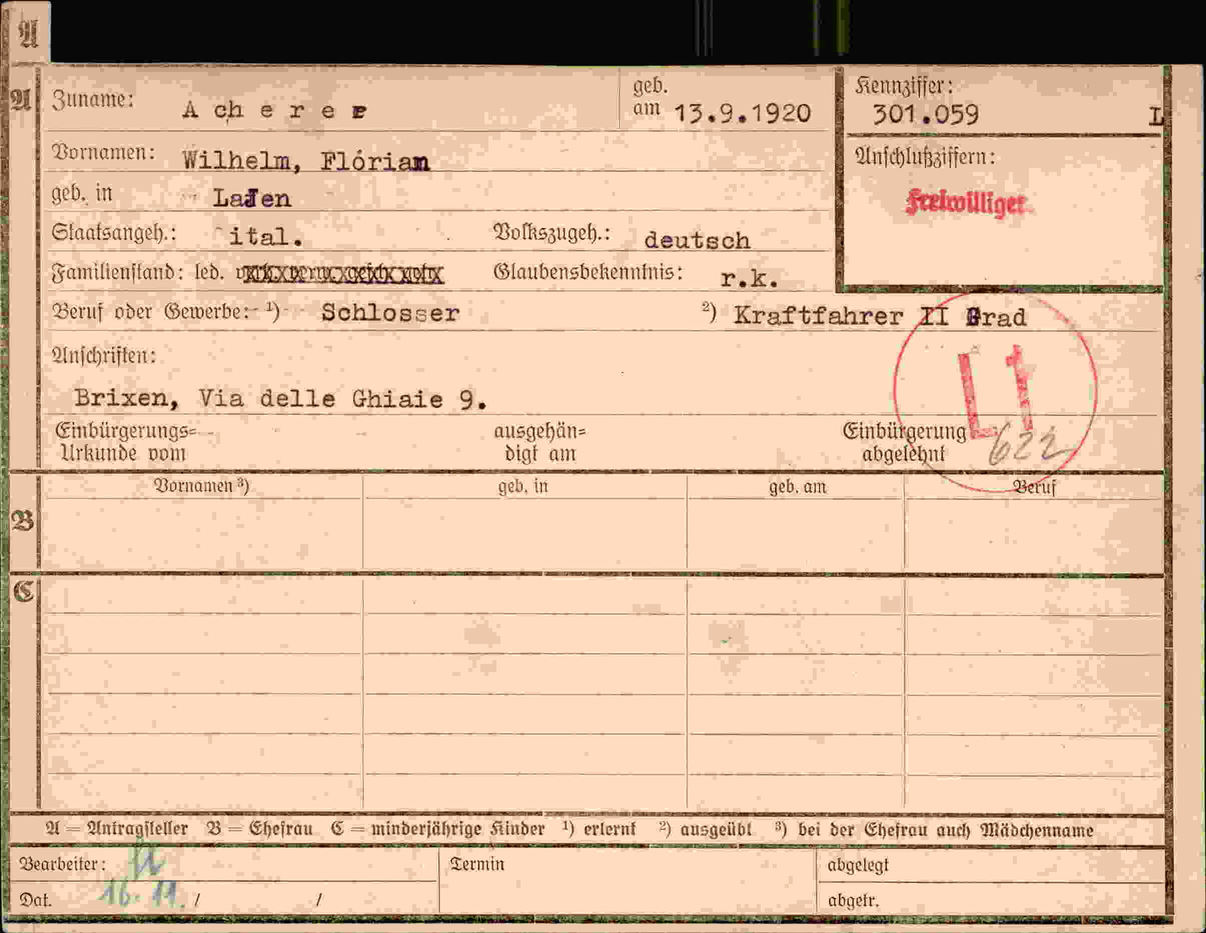 Dokument für Wilhelm Acherer