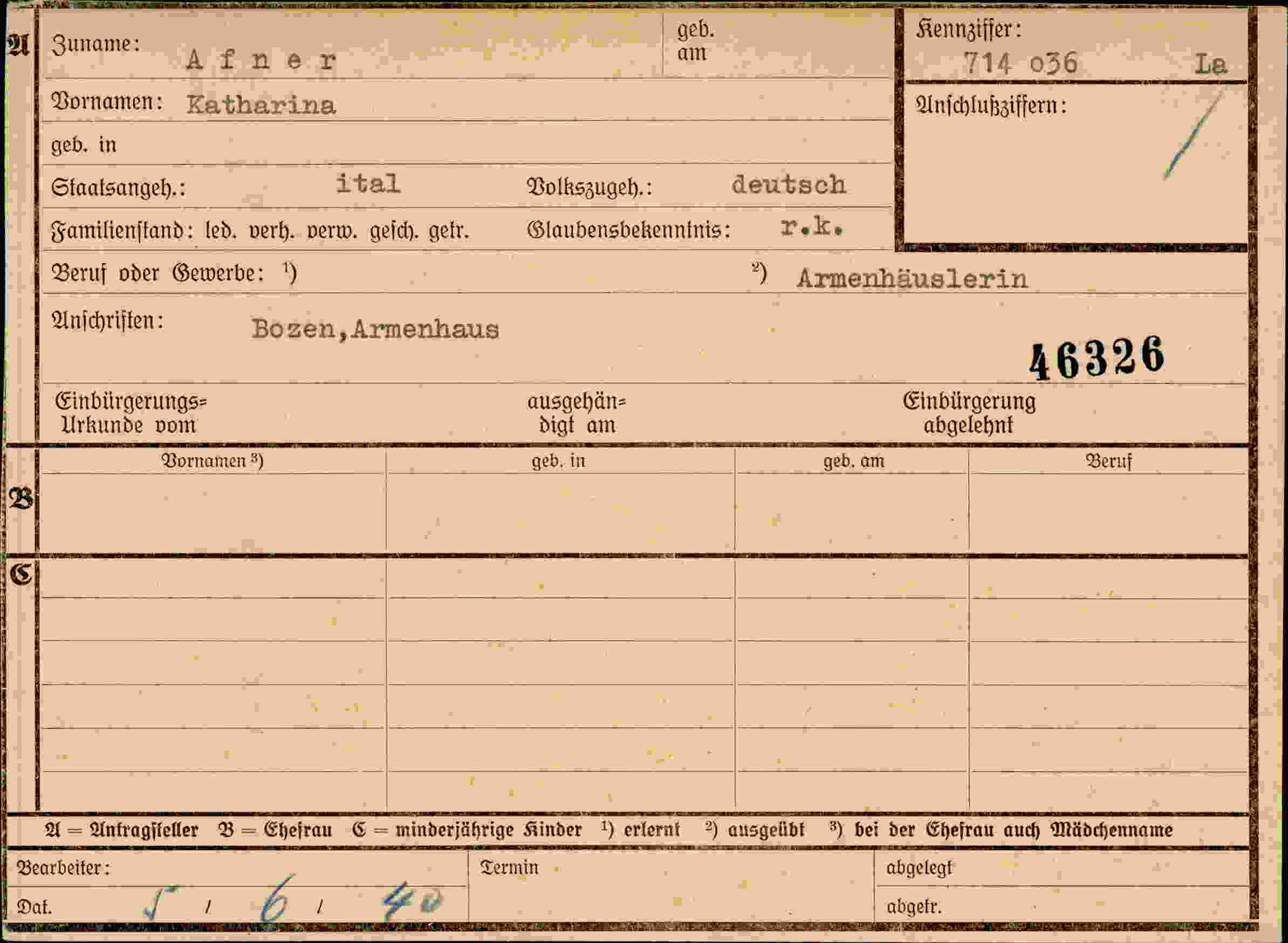 Vorderseite des Dokuments