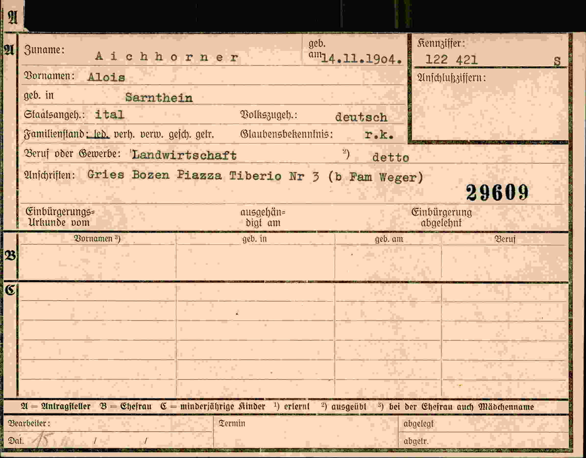 Dokument für Alois Aichhorner