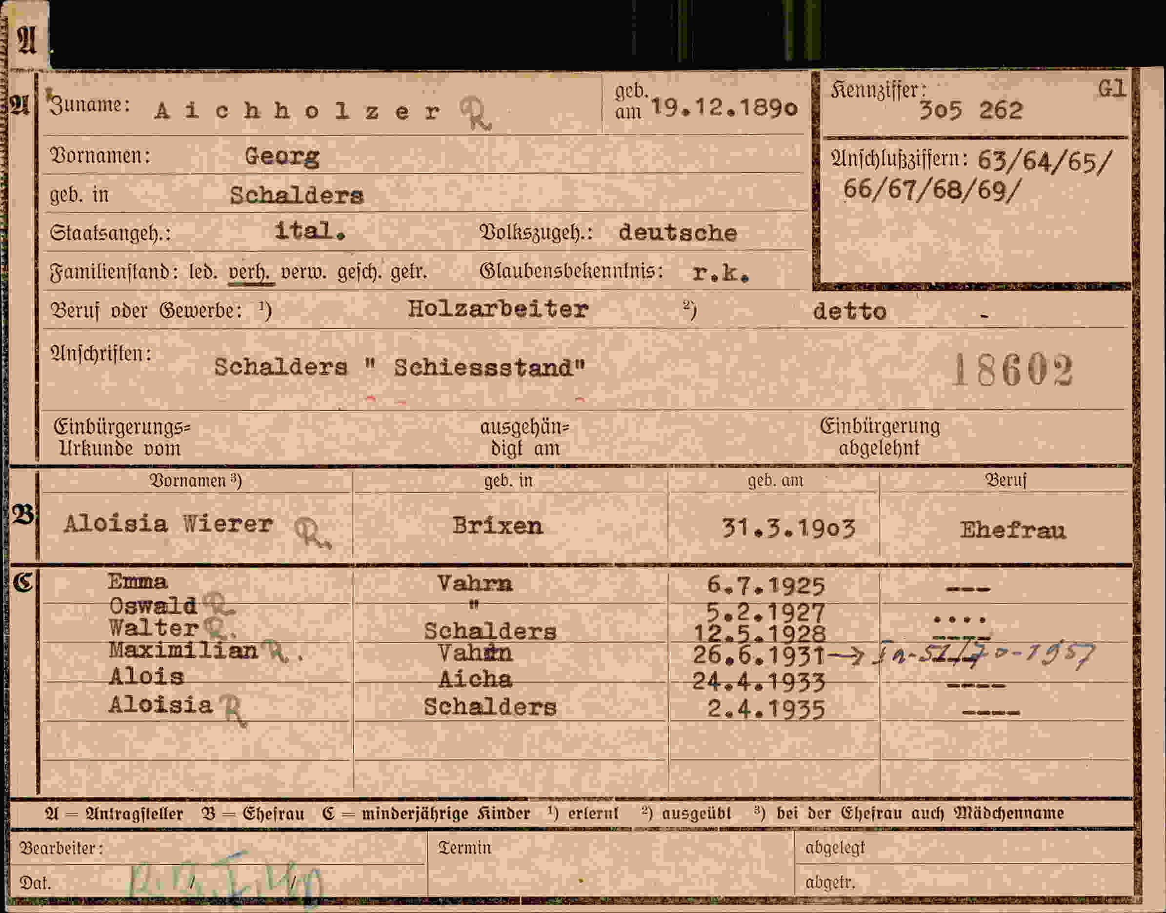 Dokument für Georg Aichholzer