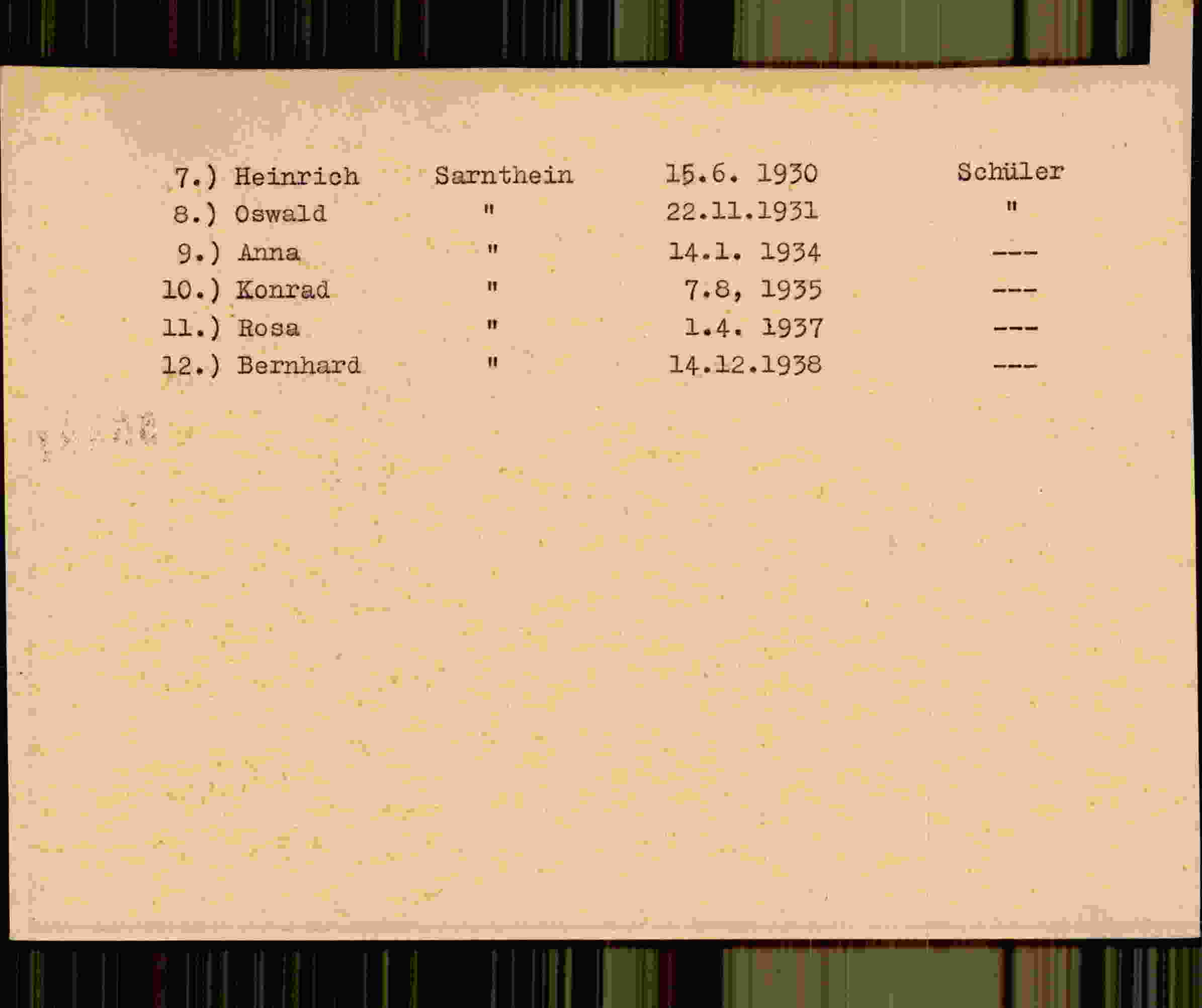 Rückseite des Dokuments