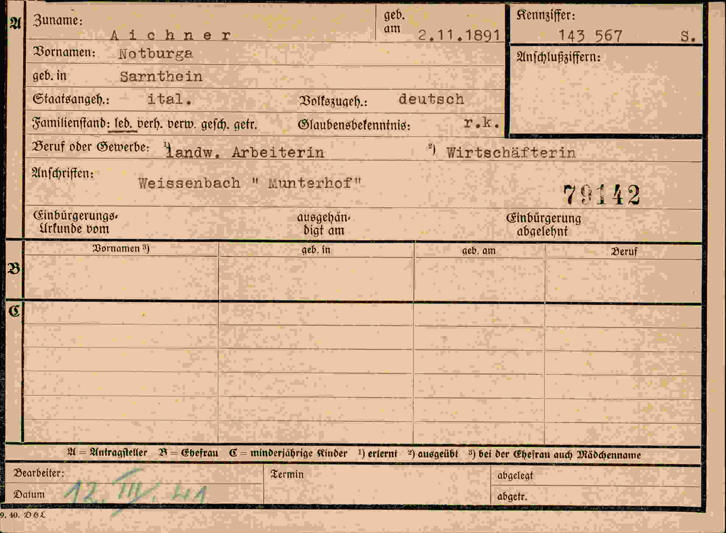 Dokument für Notburga Aichner