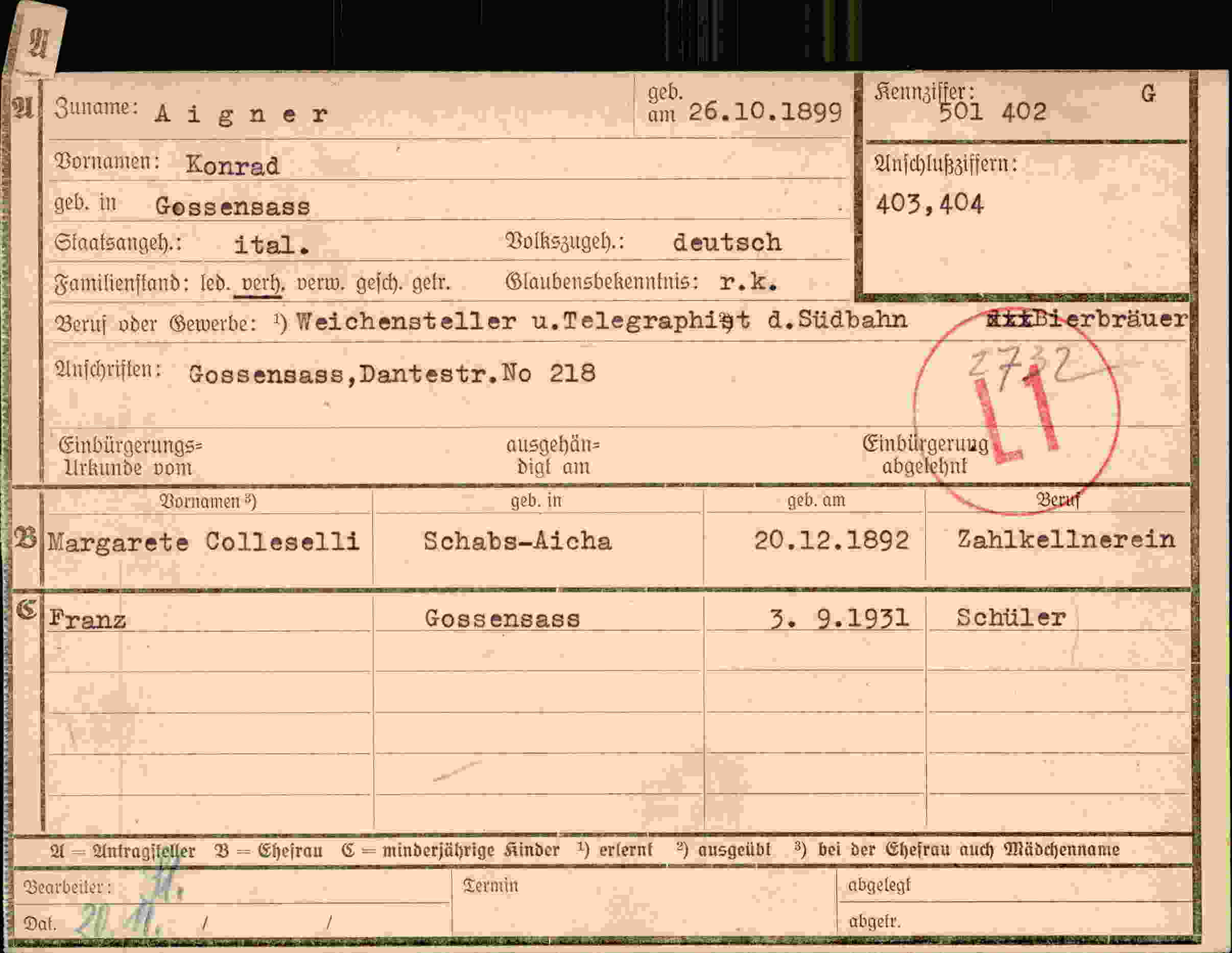 Dokument für Konrad Aigner