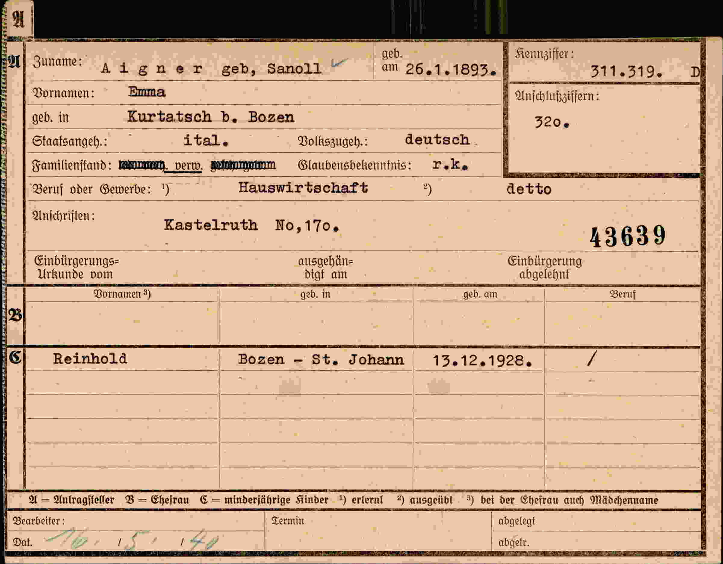Dokument für Emma Aigner