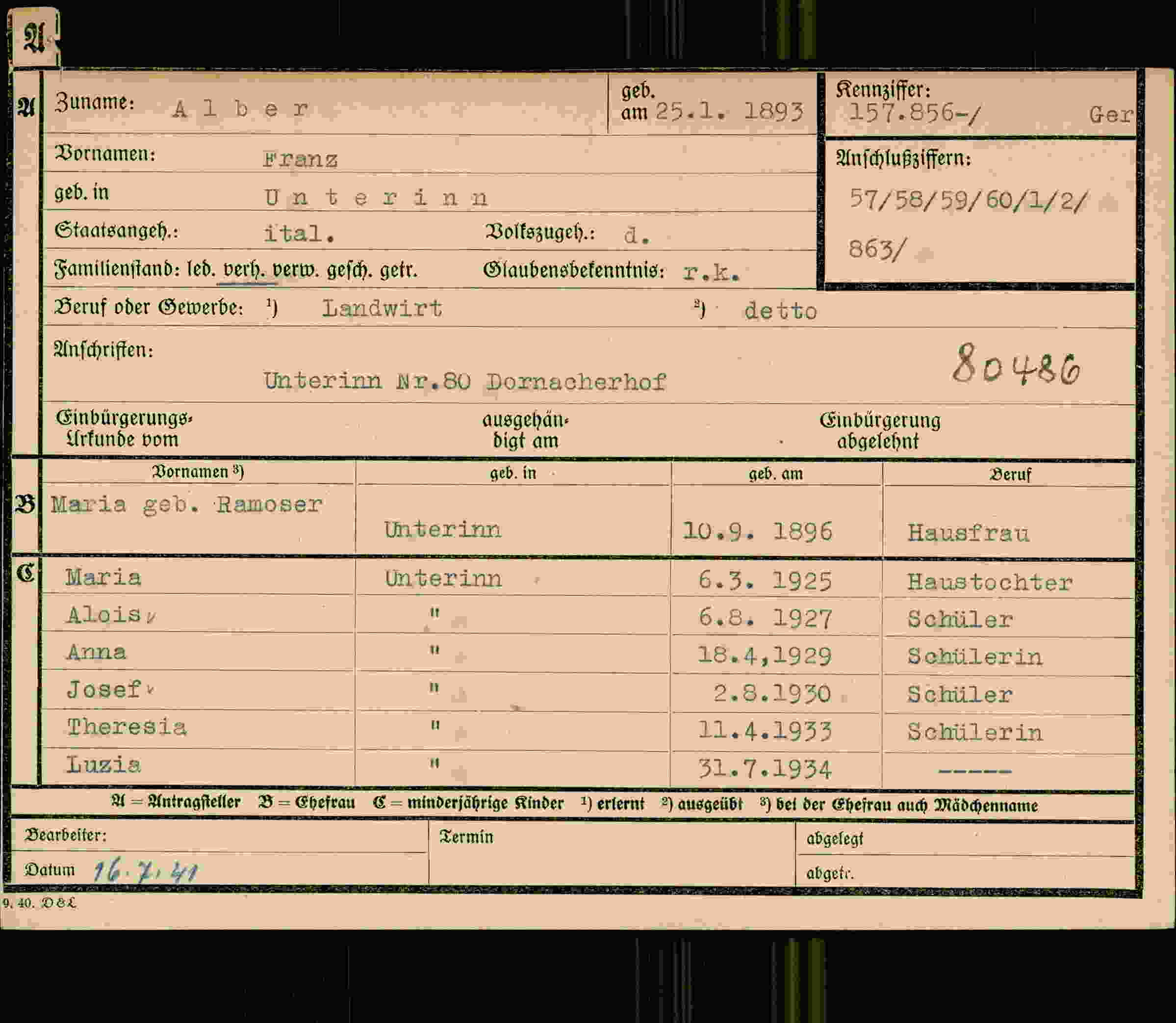 Vorderseite des Dokuments