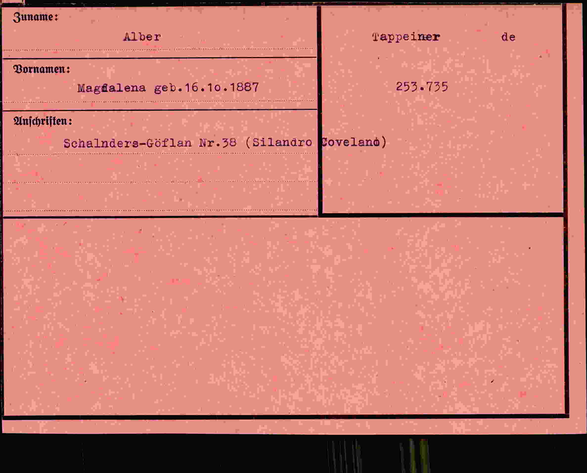 Vorderseite des Dokuments