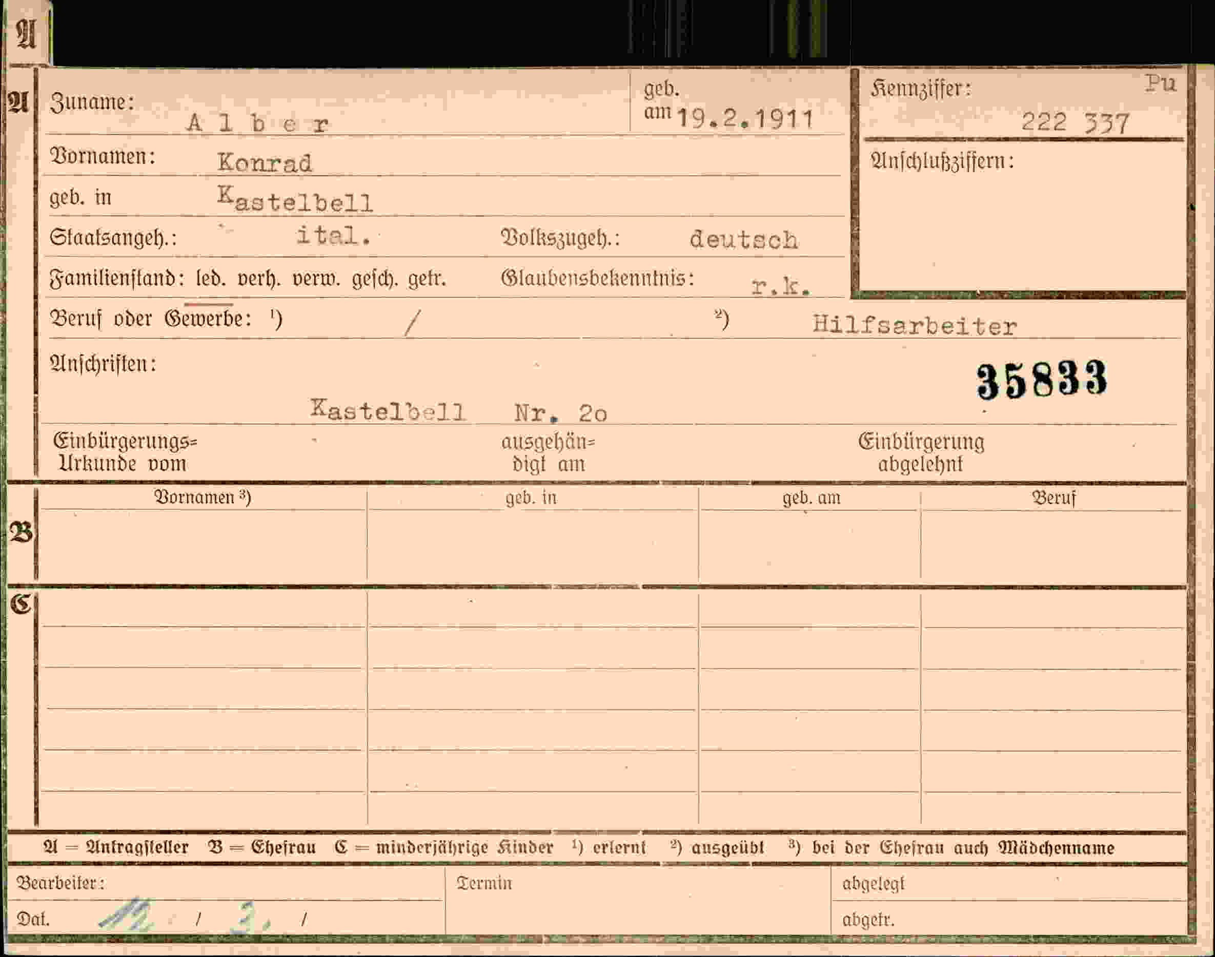 Dokument für Konrad Alber