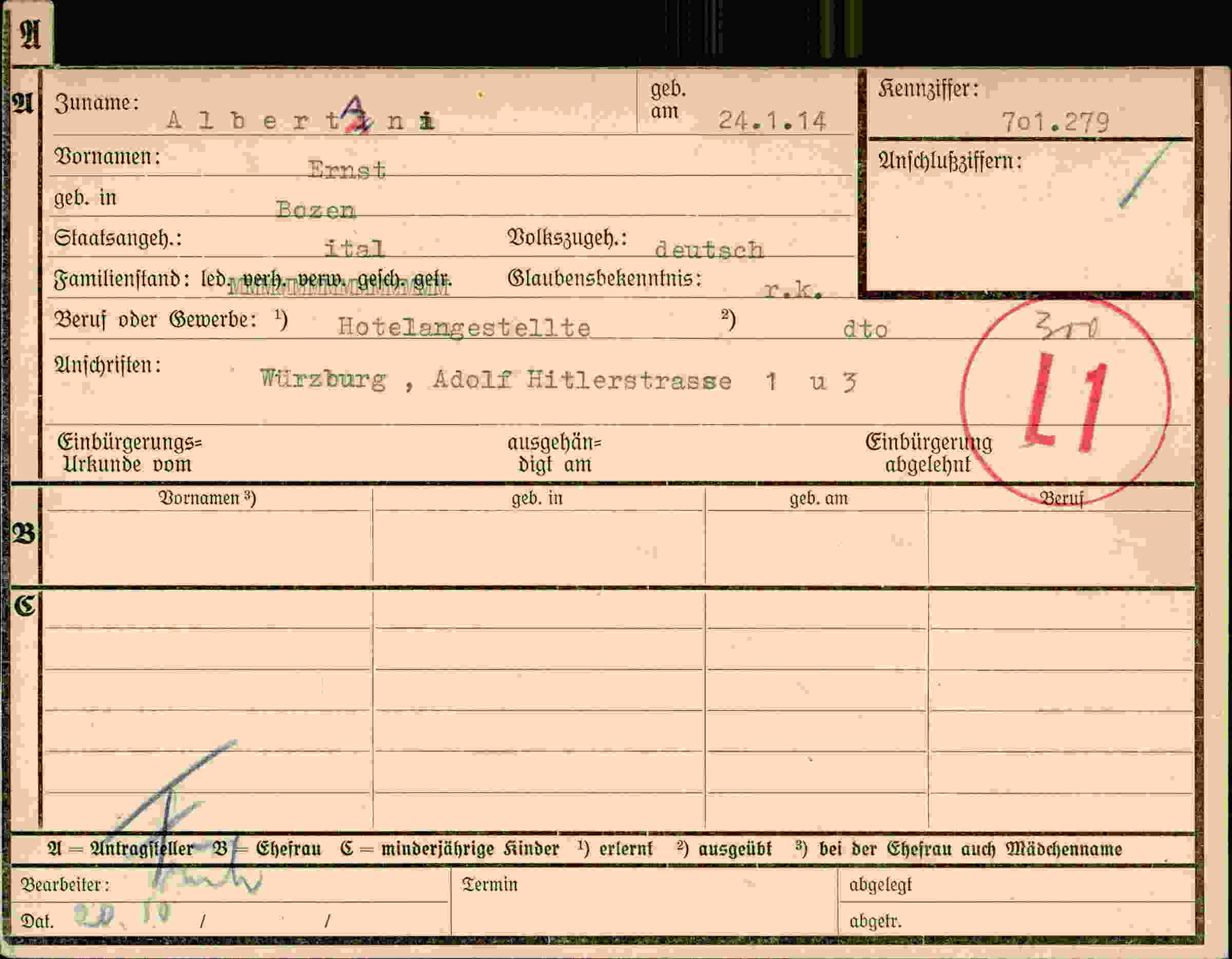 Dokument für Ernst Albertani