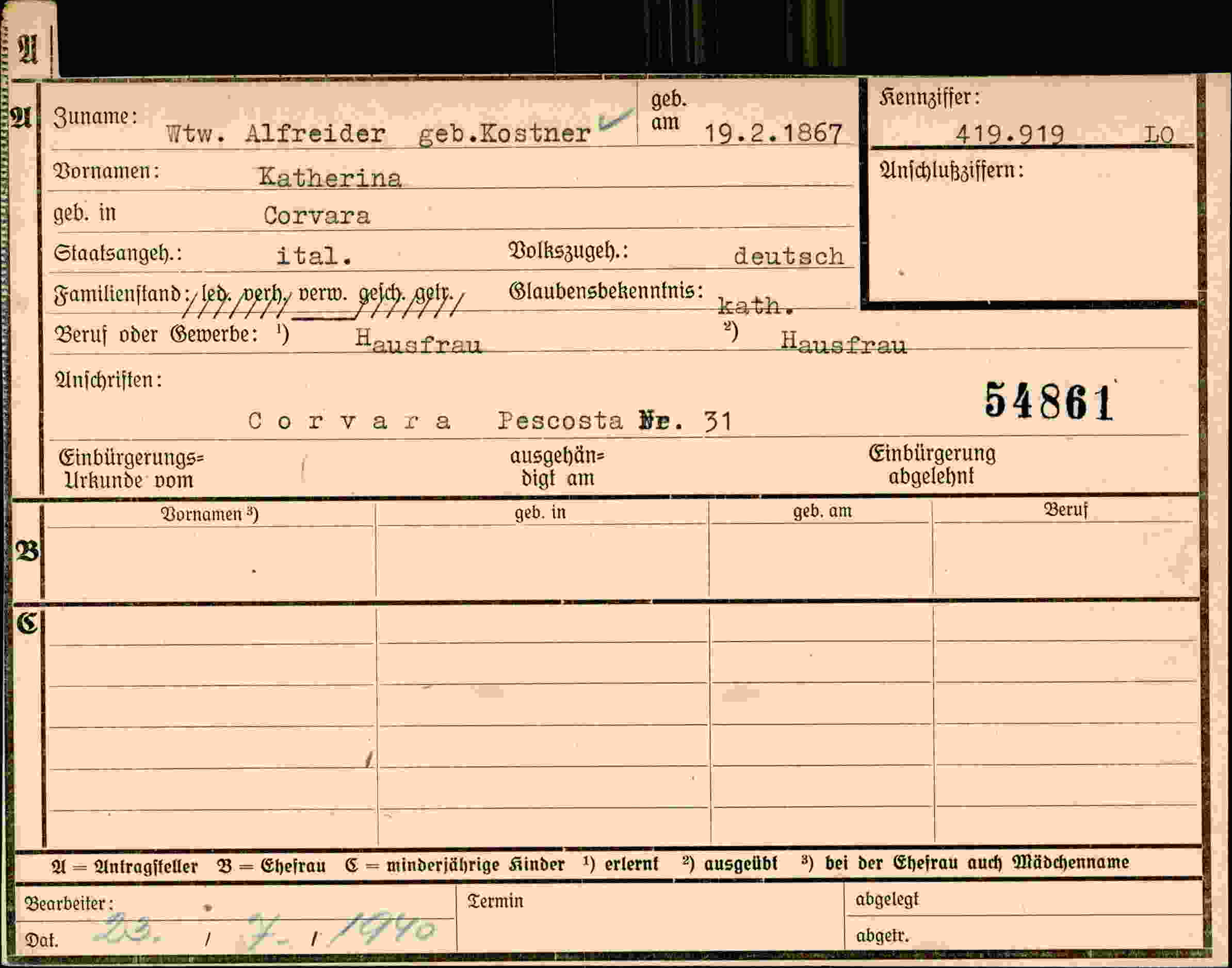 Dokument für Katherina Alfreder