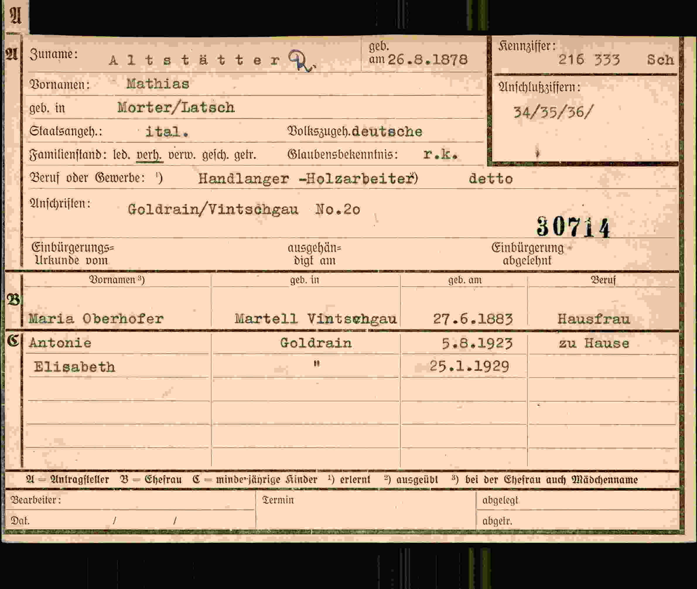 Dokument für Mathias Altstätter