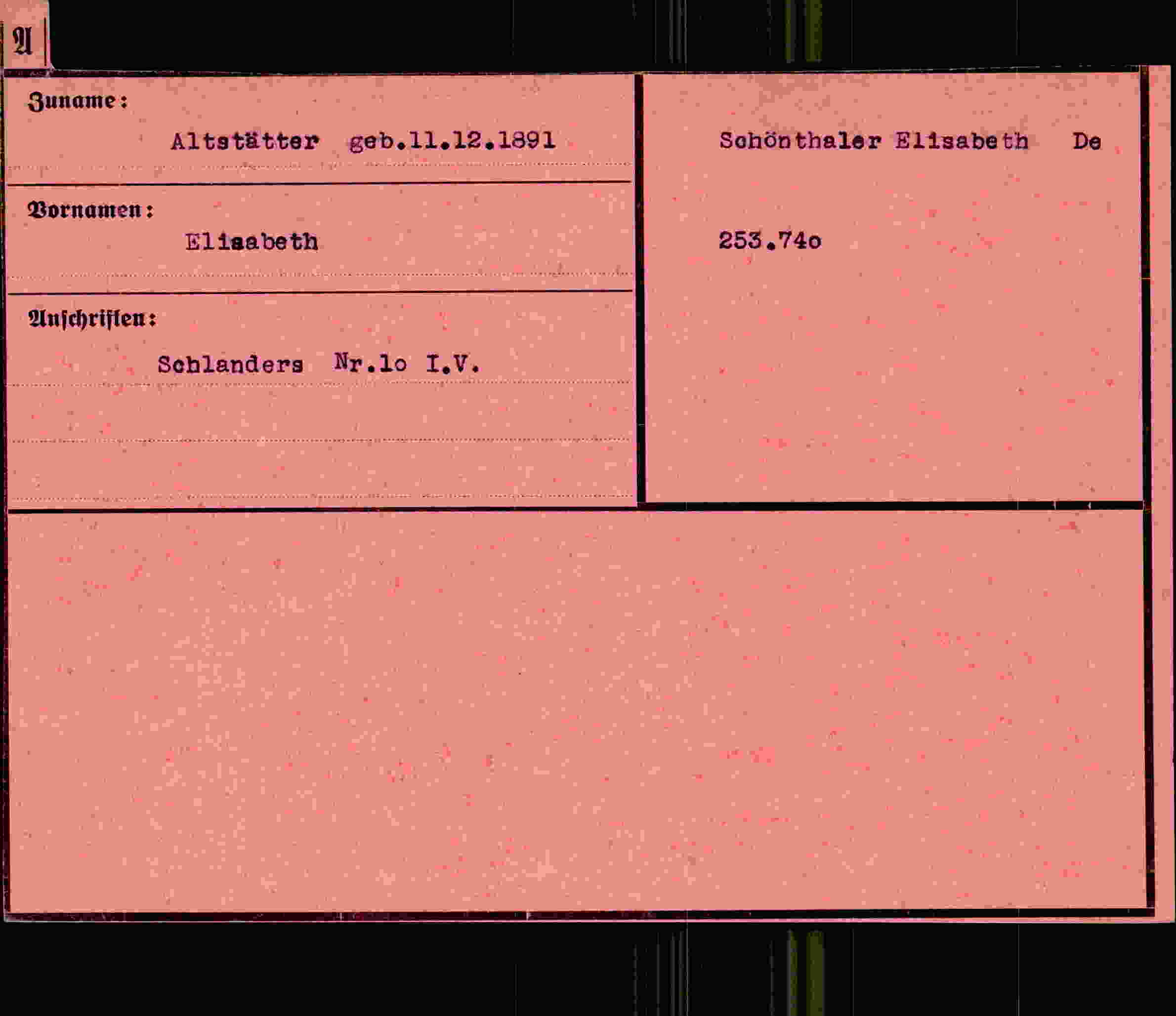 Vorderseite des Dokuments