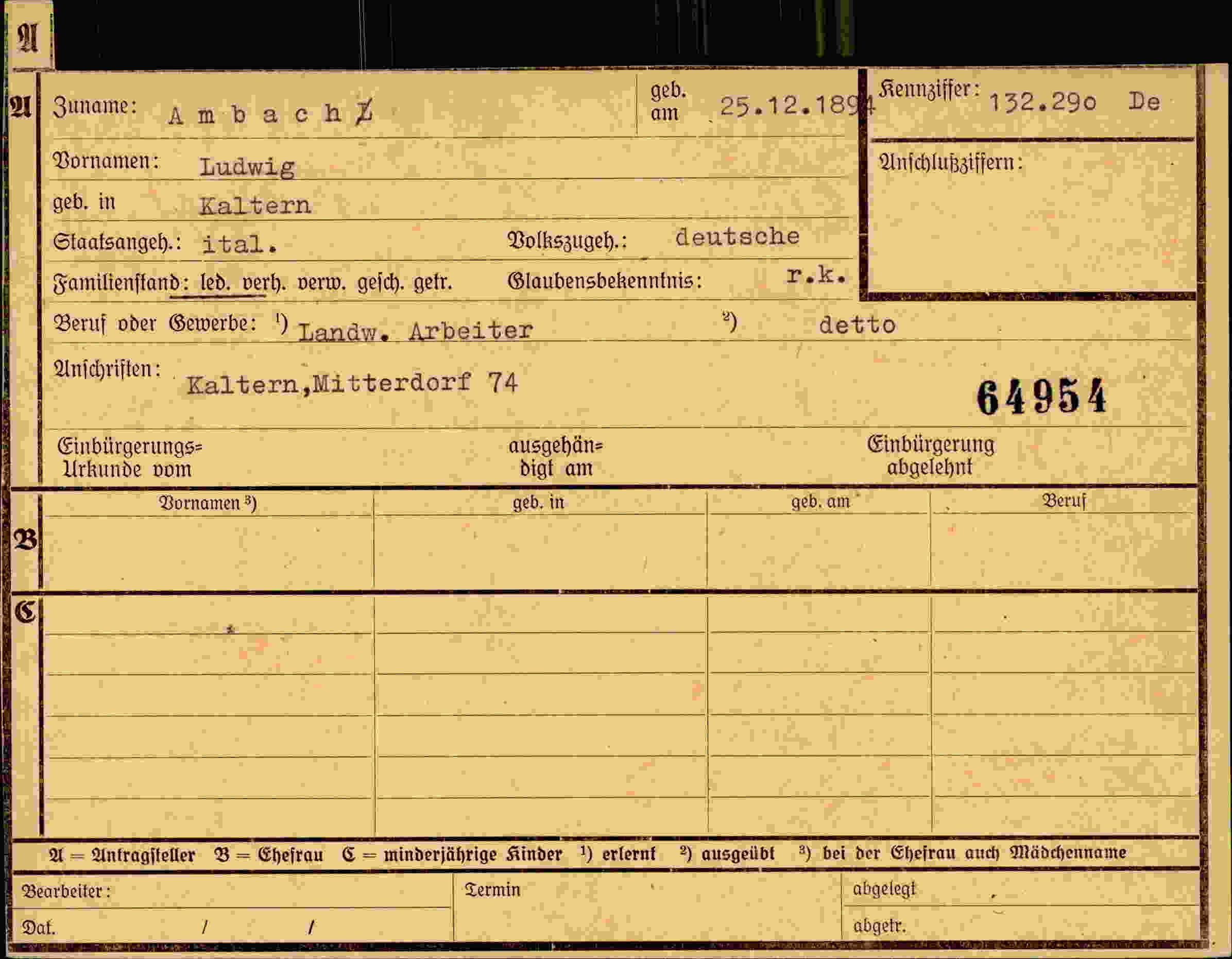 Dokument für Ludwig Ambach