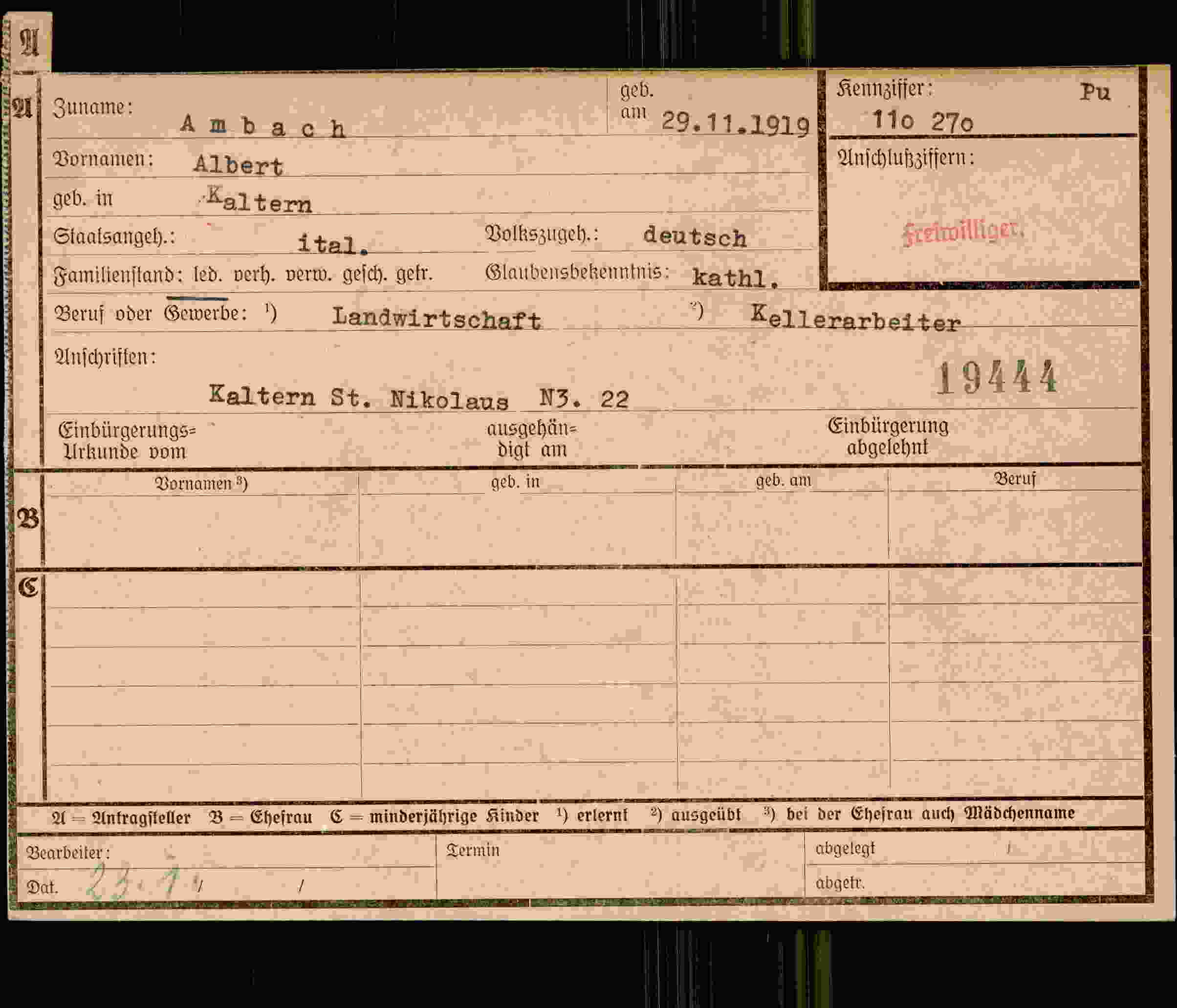 Dokument für Albert Ambach