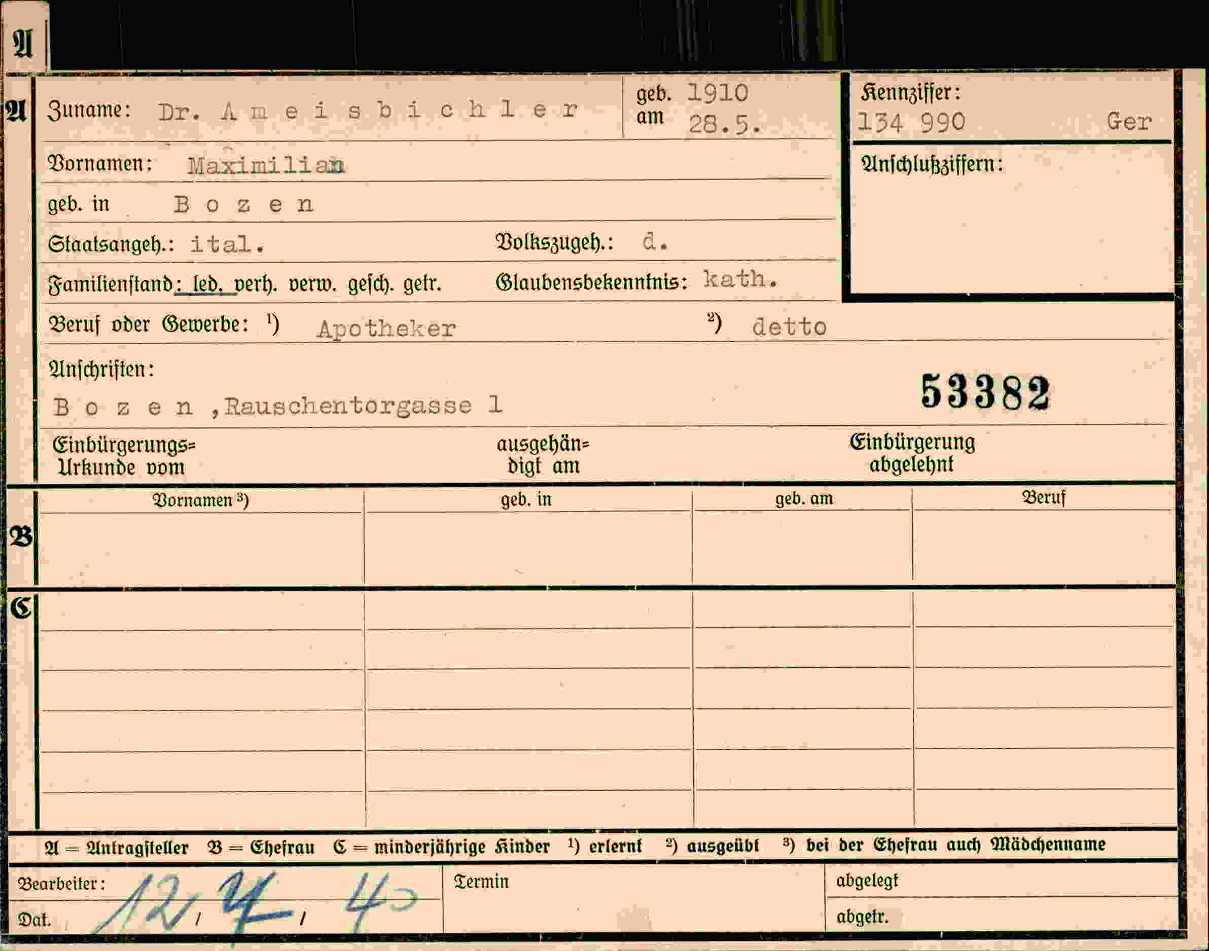Dokument für Maximilian Ameisbichler