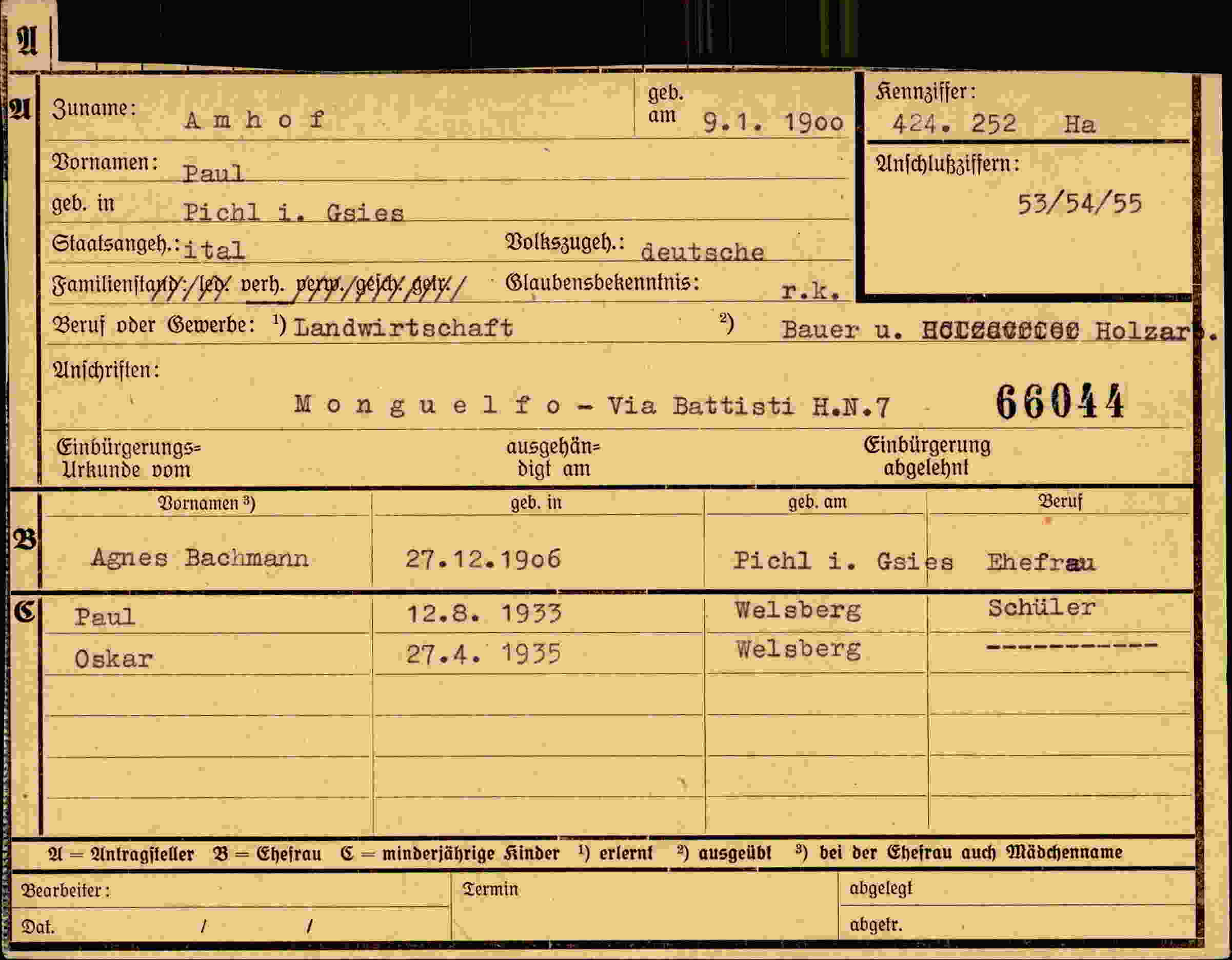 Dokument für Paul Amhof