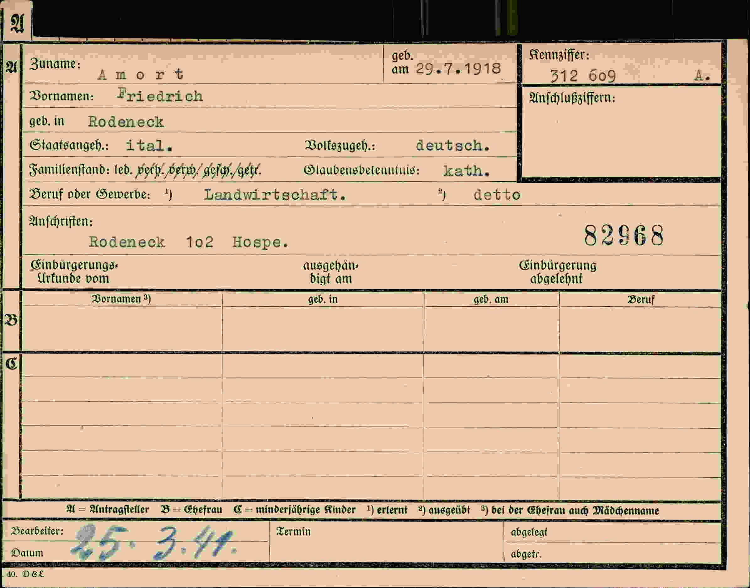 Dokument für Friedrich Amort