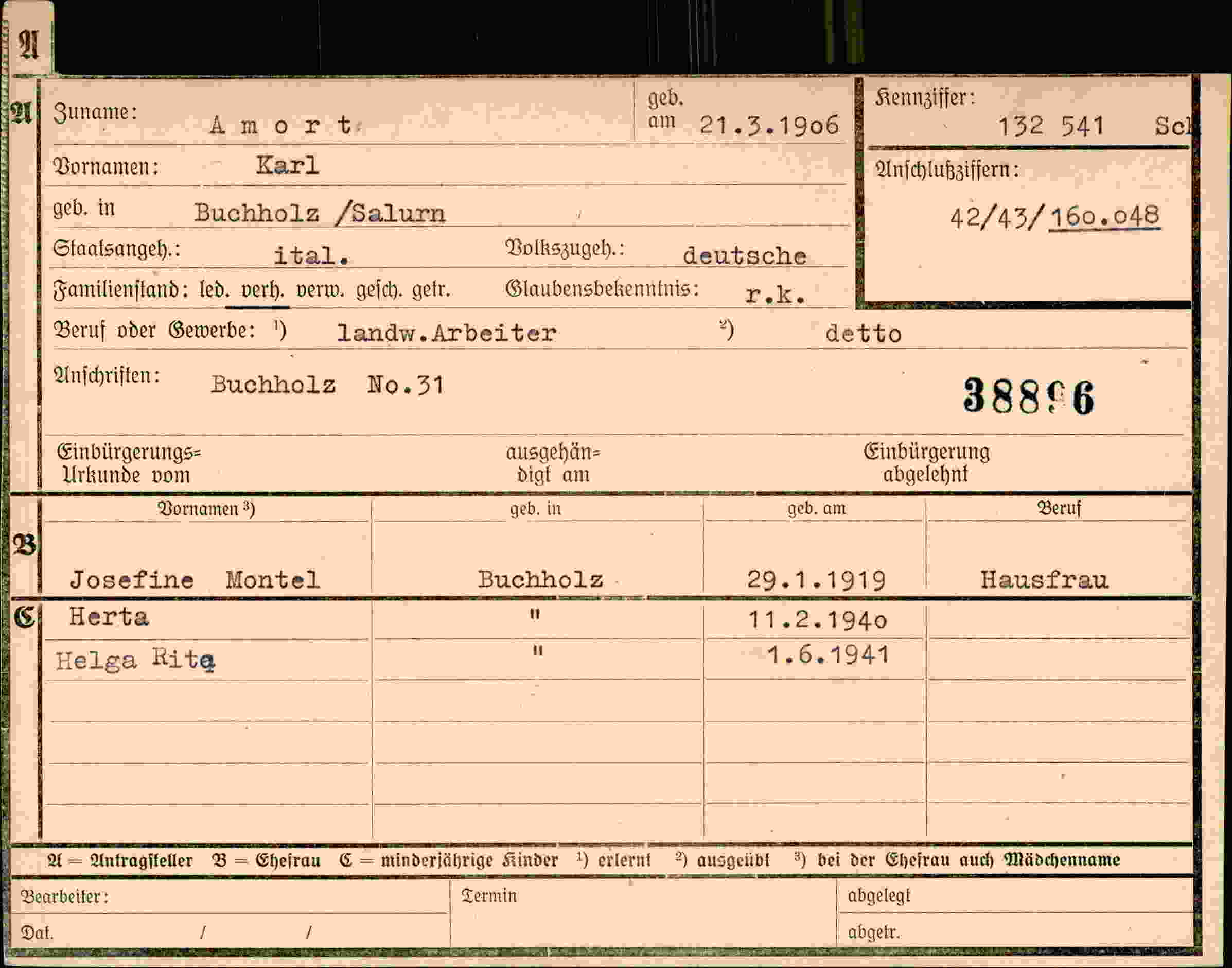 Dokument für Karl Amort