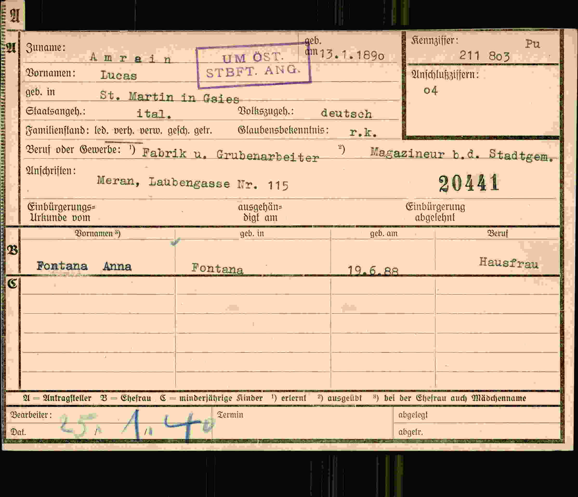 Dokument für Lucas Amrain