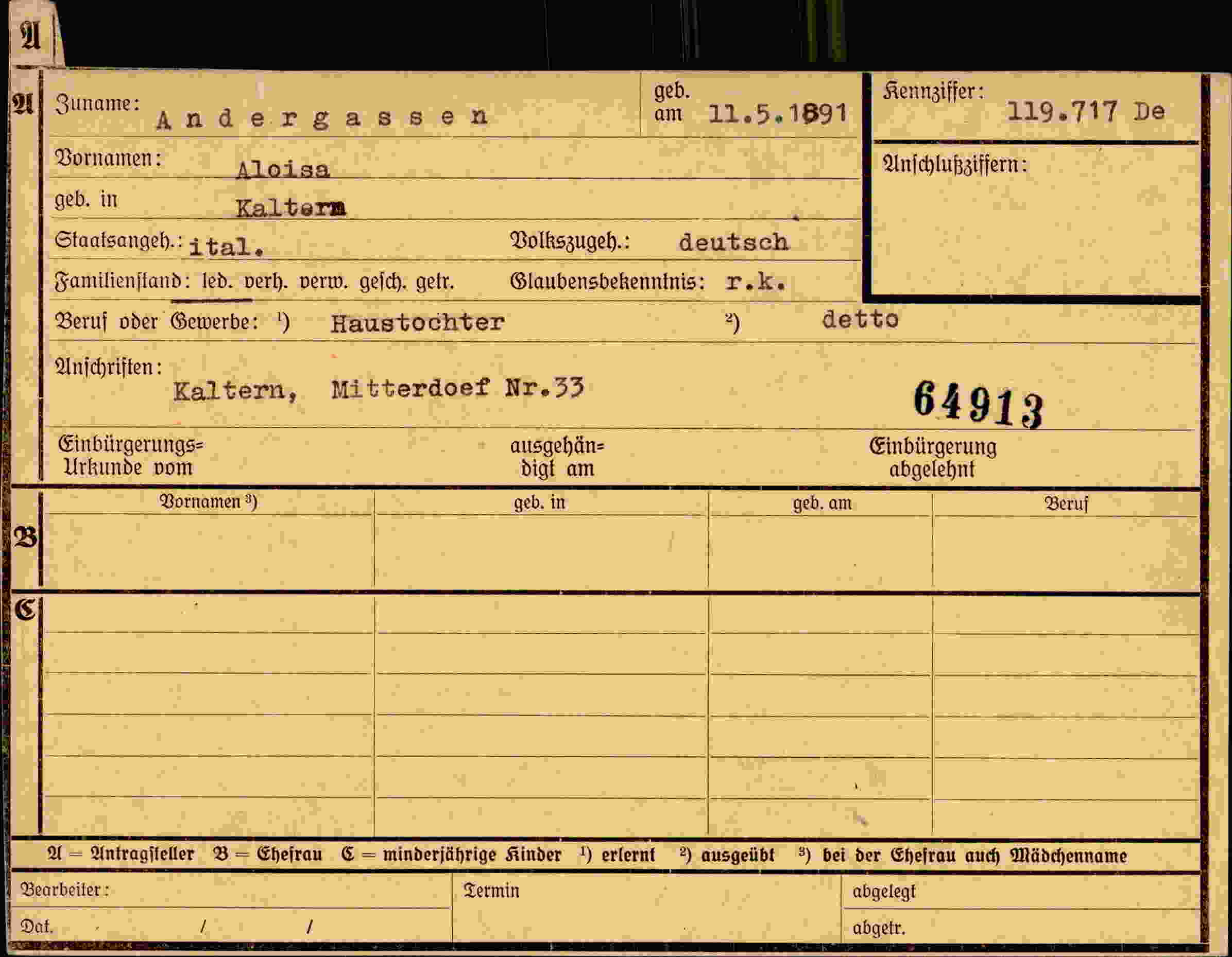 Dokument für AIoisa Andergassen