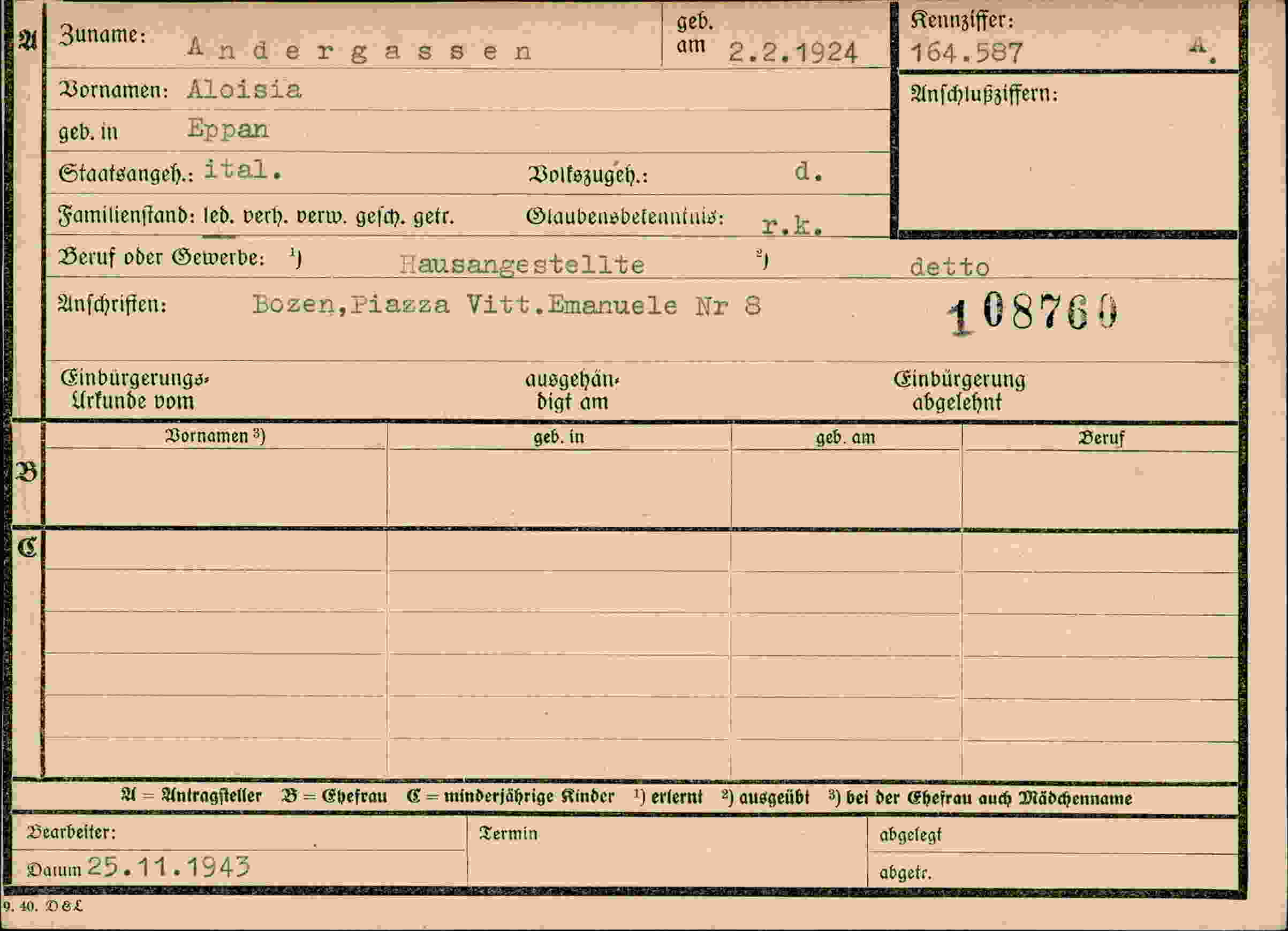 Dokument für Aloisia Andergassen