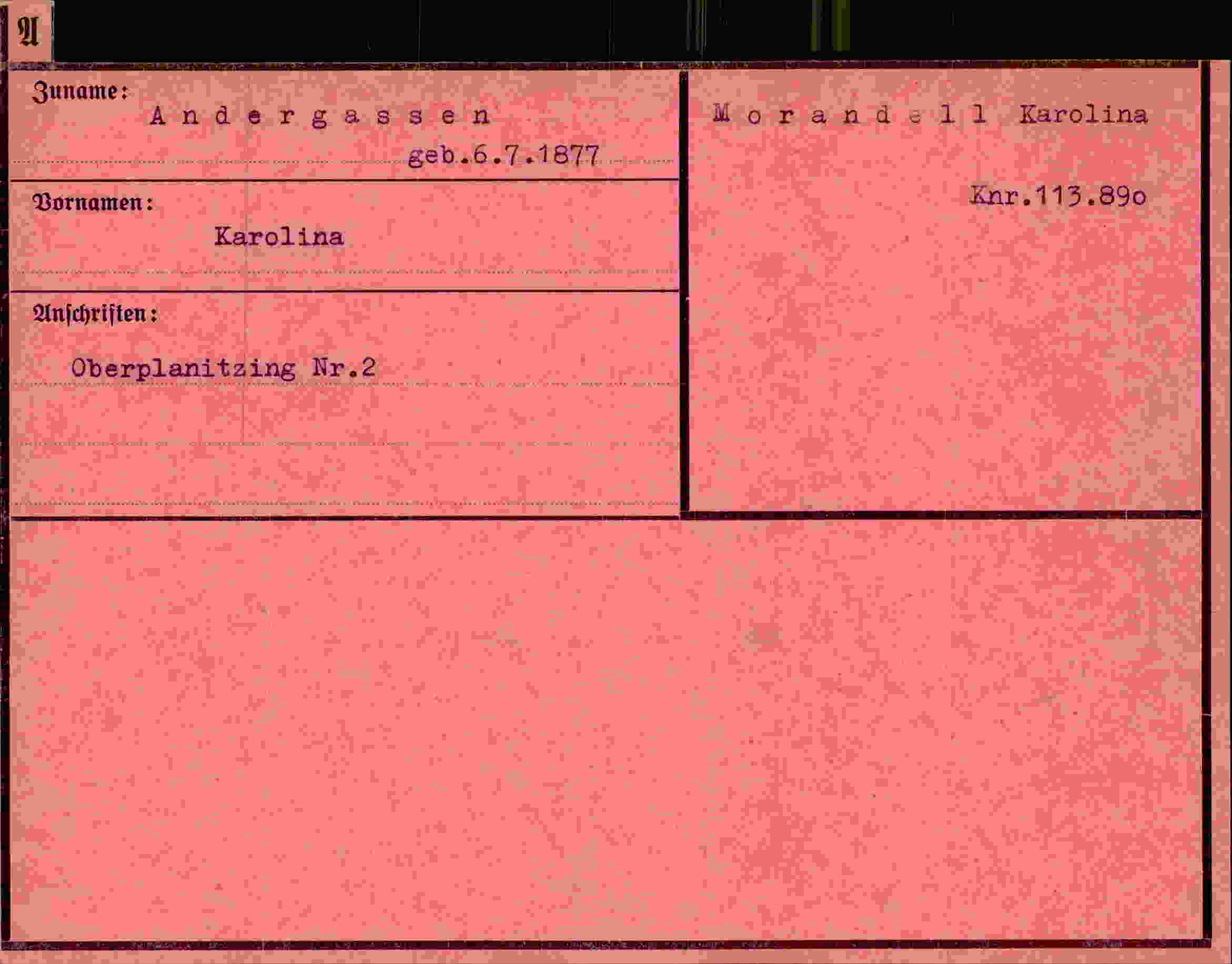 Vorderseite des Dokuments