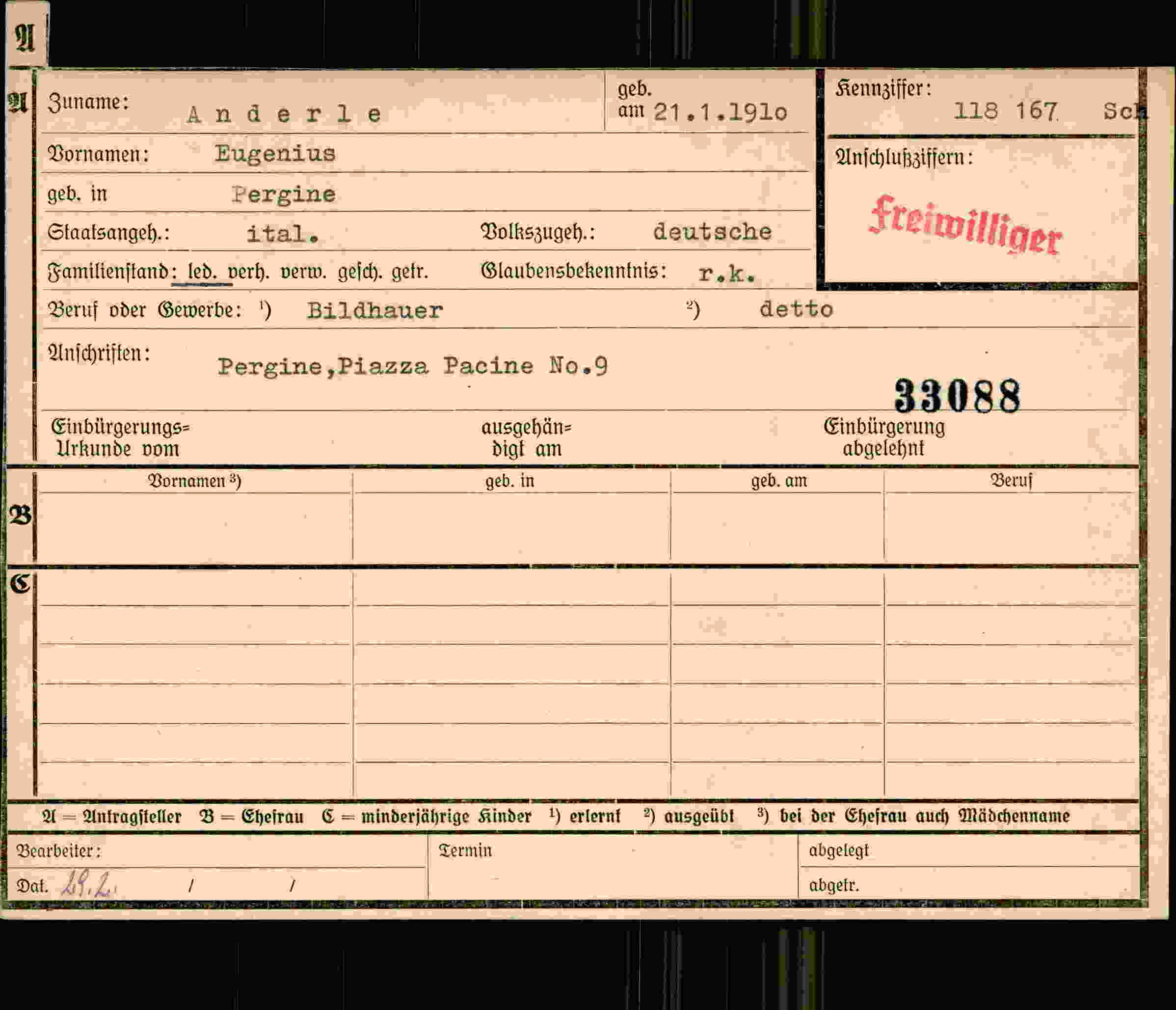 Dokument für Eugenius Anderle