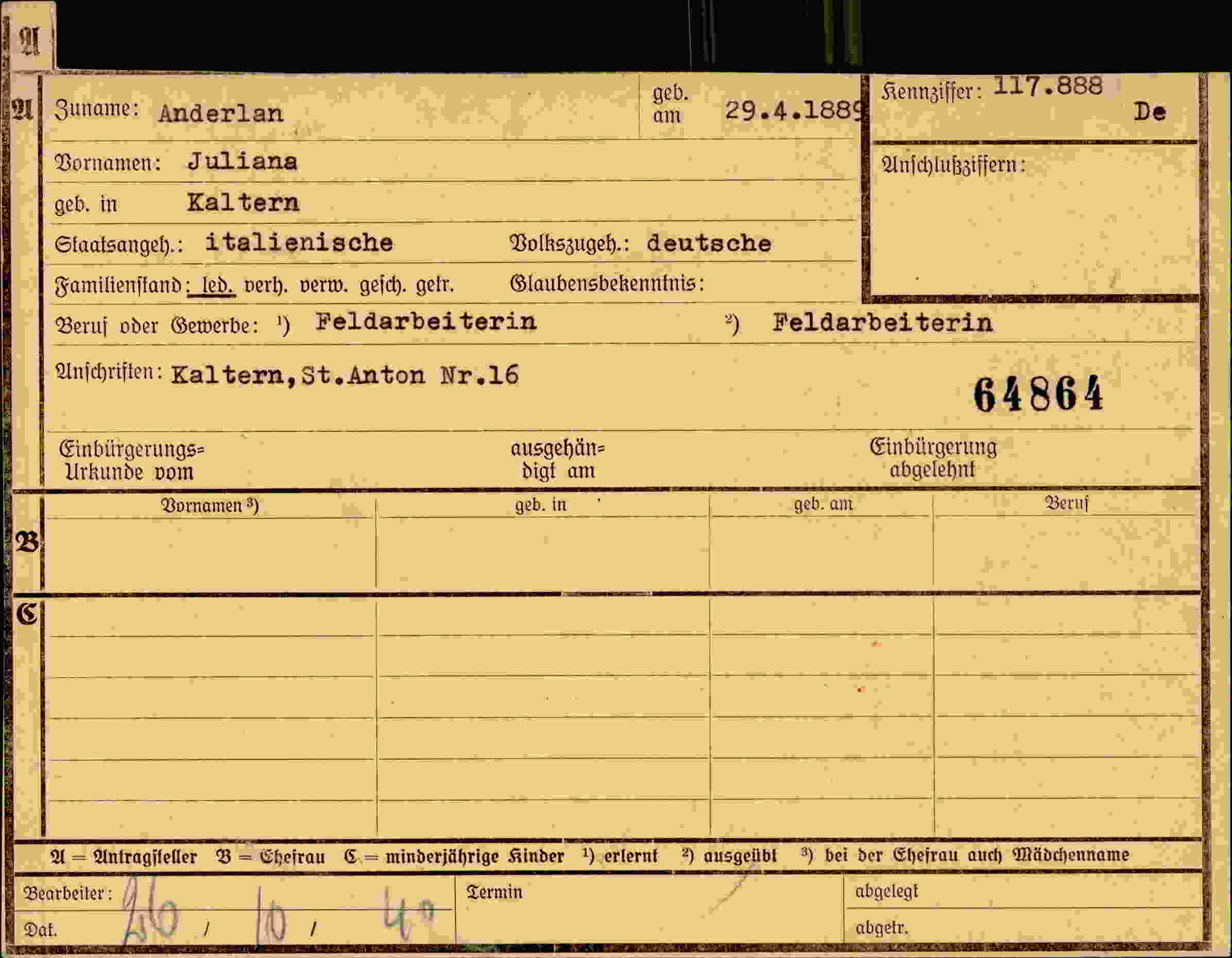 Dokument für Juliana Anderlan