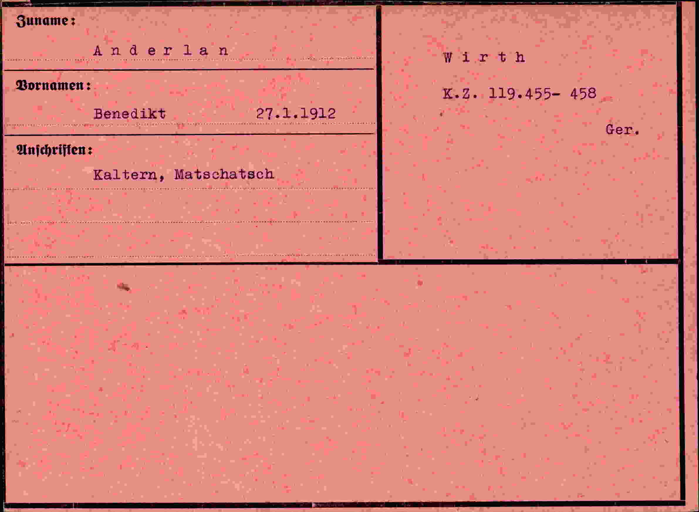 Vorderseite des Dokuments