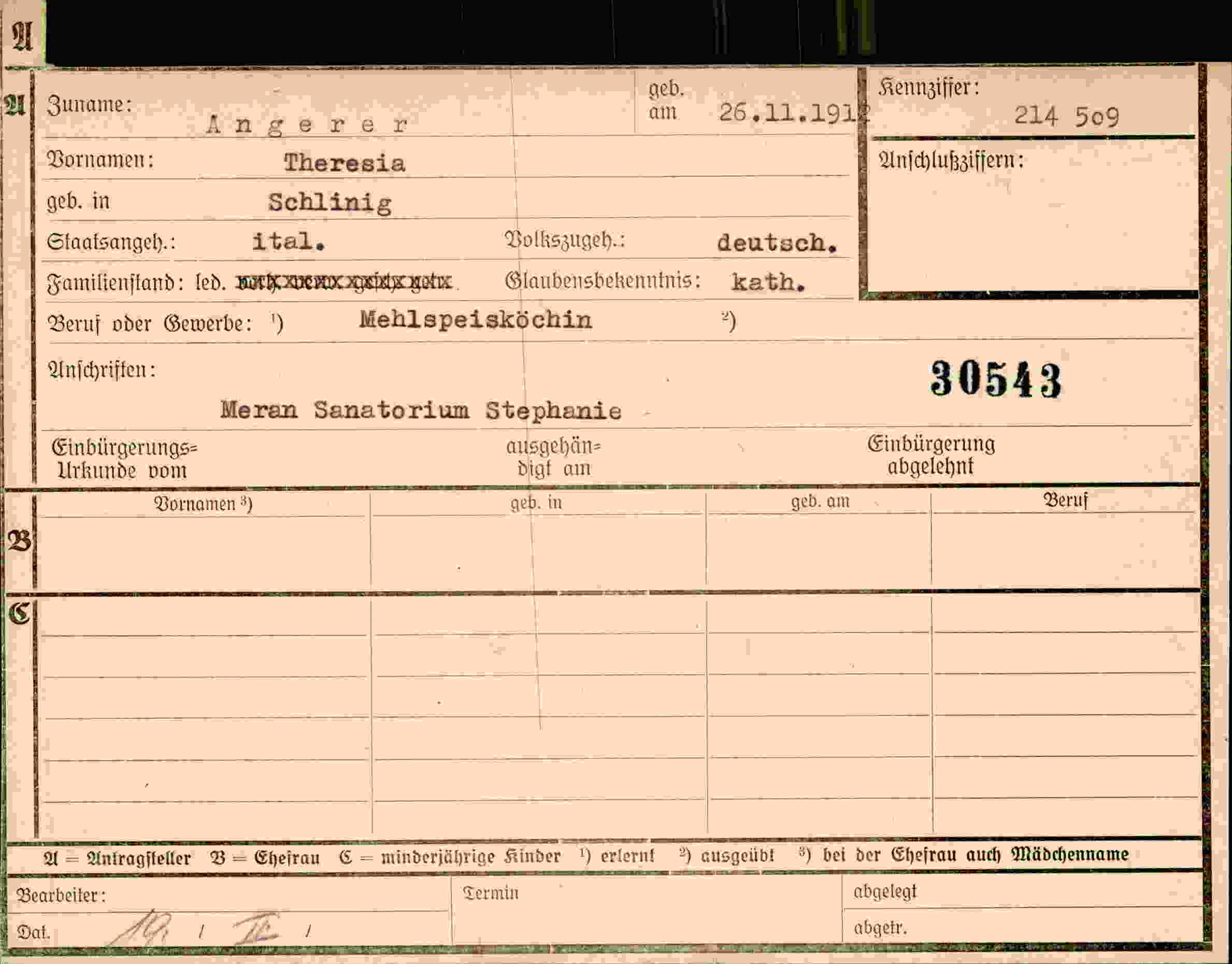 Vorderseite des Dokuments