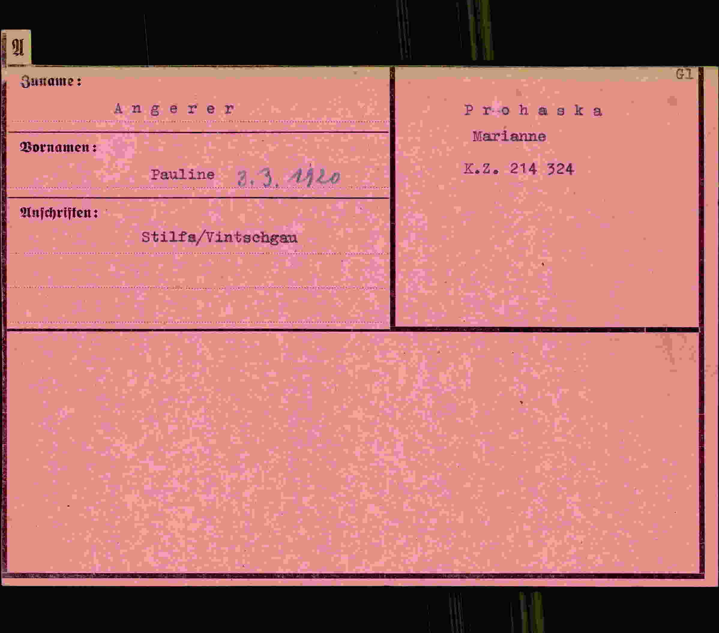 Vorderseite des Dokuments