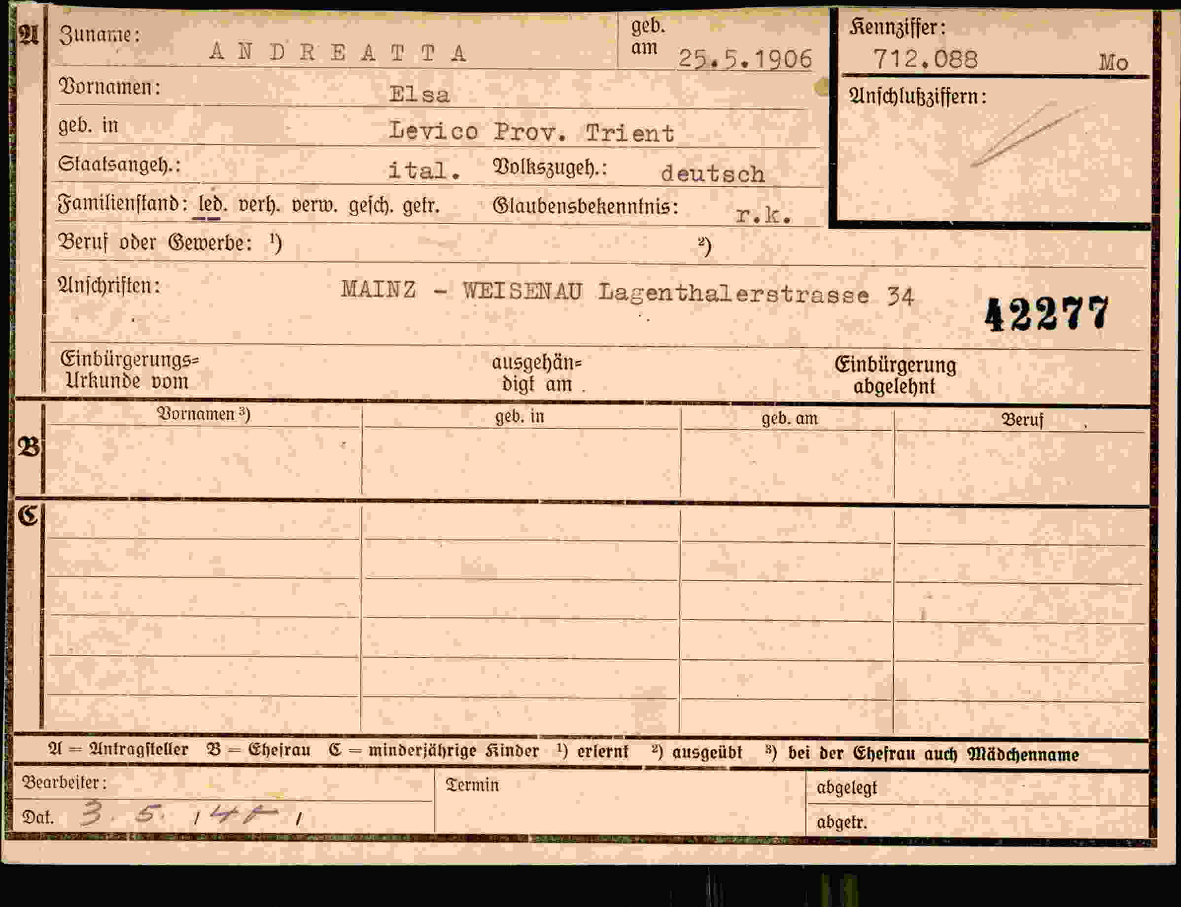 Dokument für Eisa Andreatta