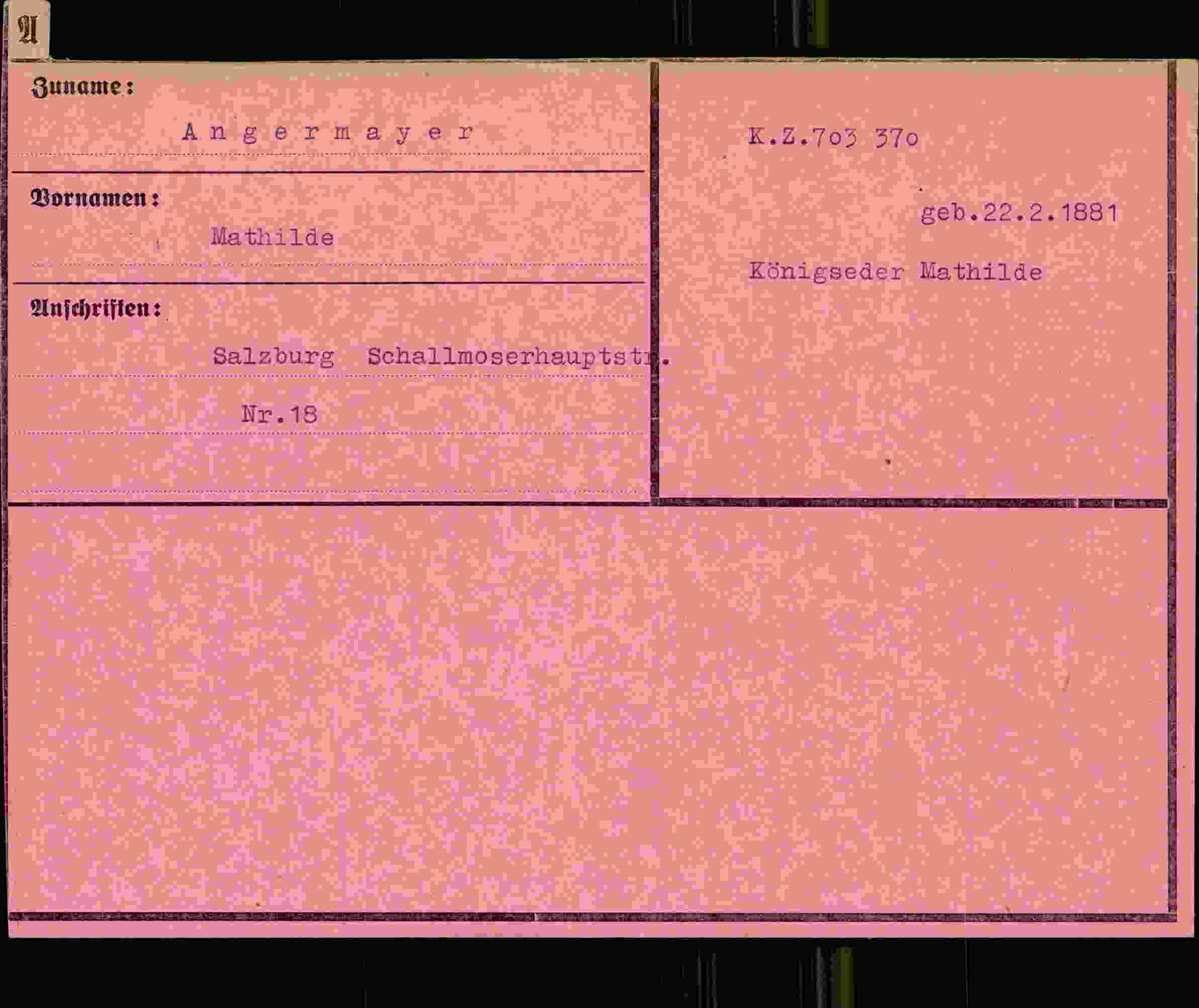 Vorderseite des Dokuments