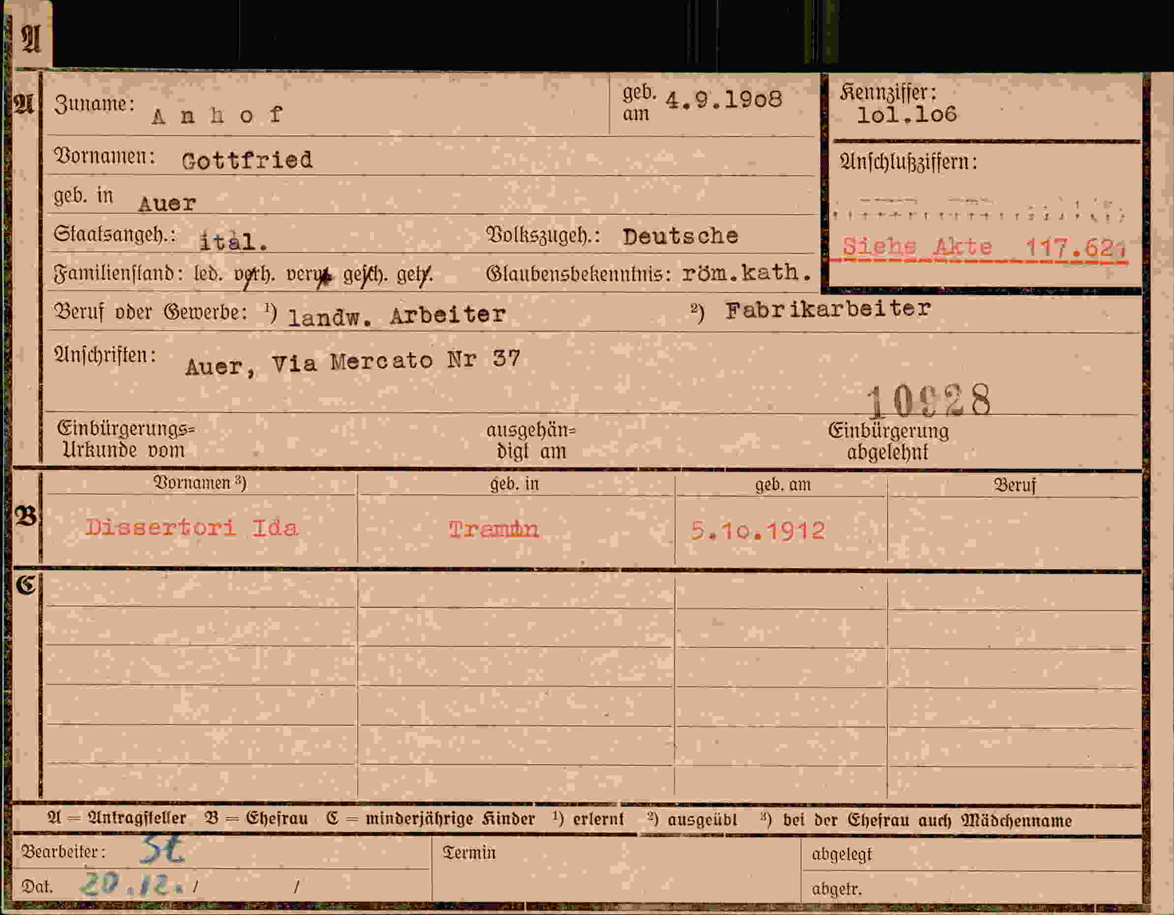 Dokument für Gottfried Anhof