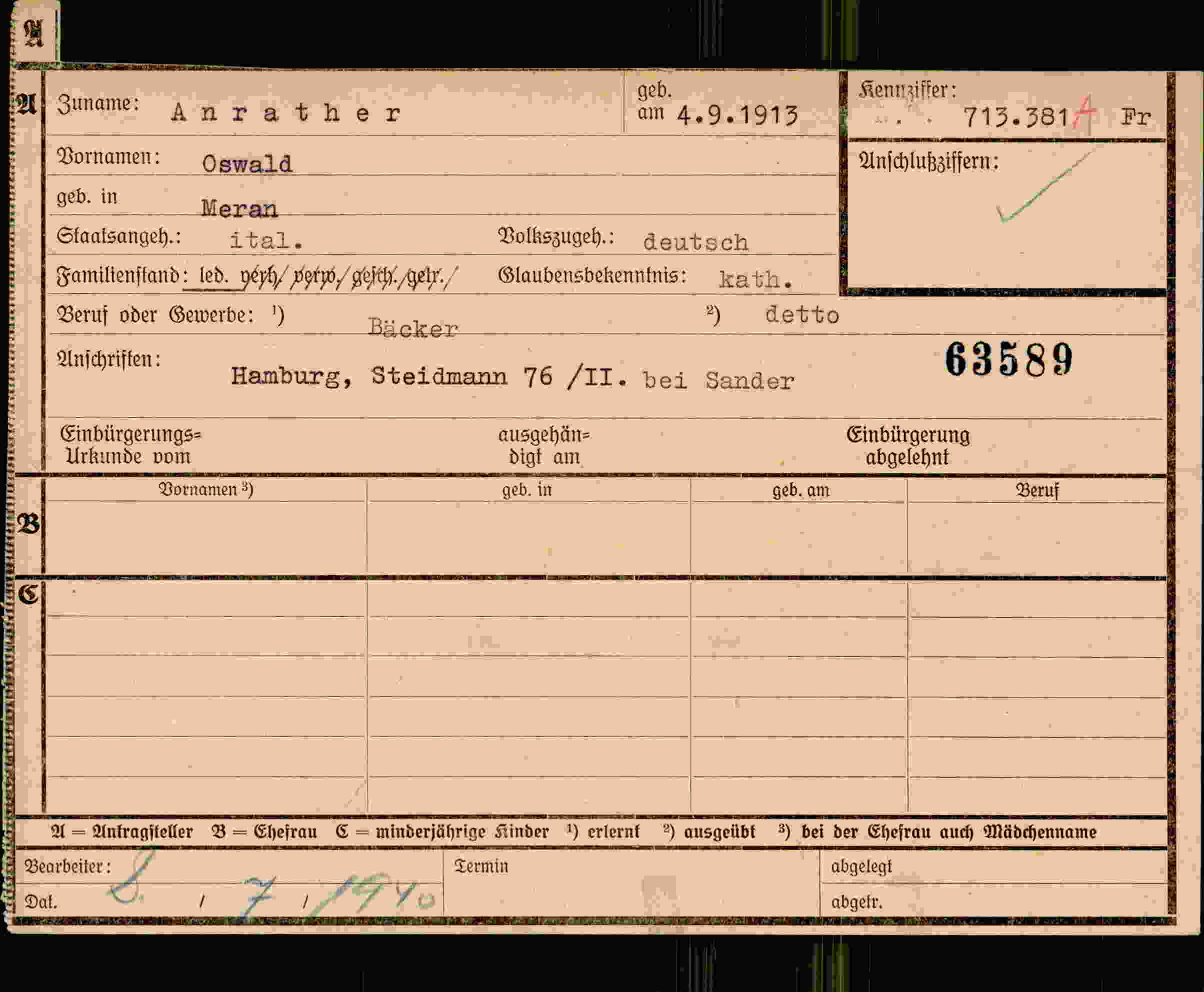 Dokument für Oswald Anrather