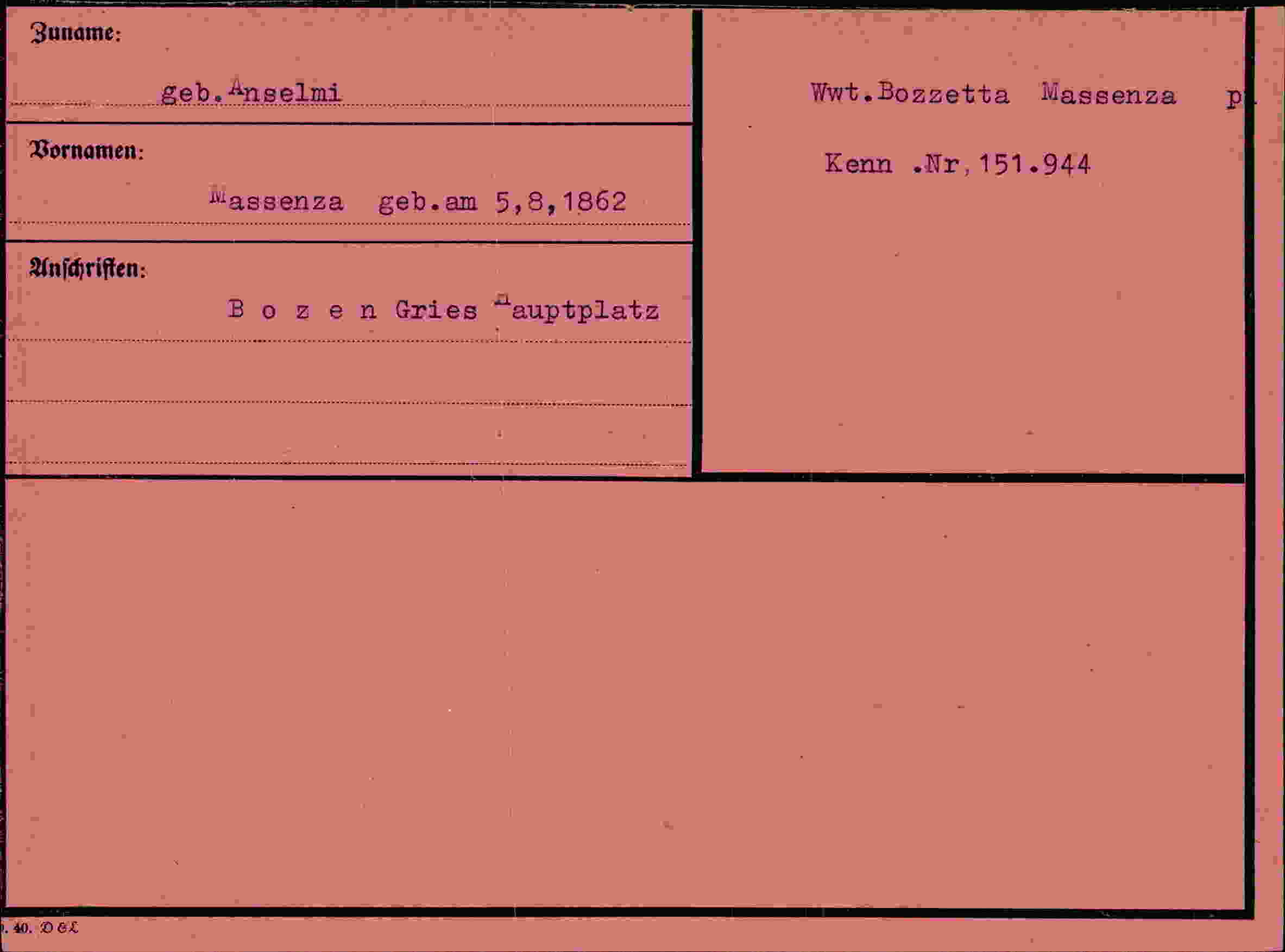 Vorderseite des Dokuments