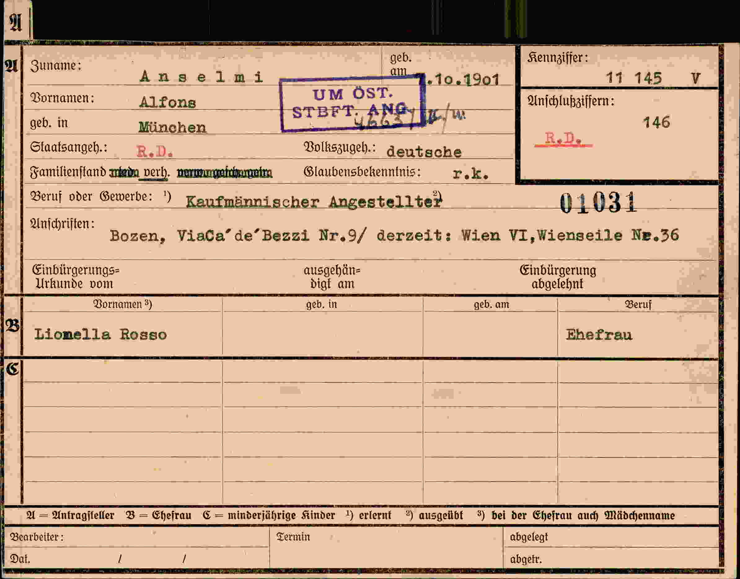 Dokument für Alfons Anselmi