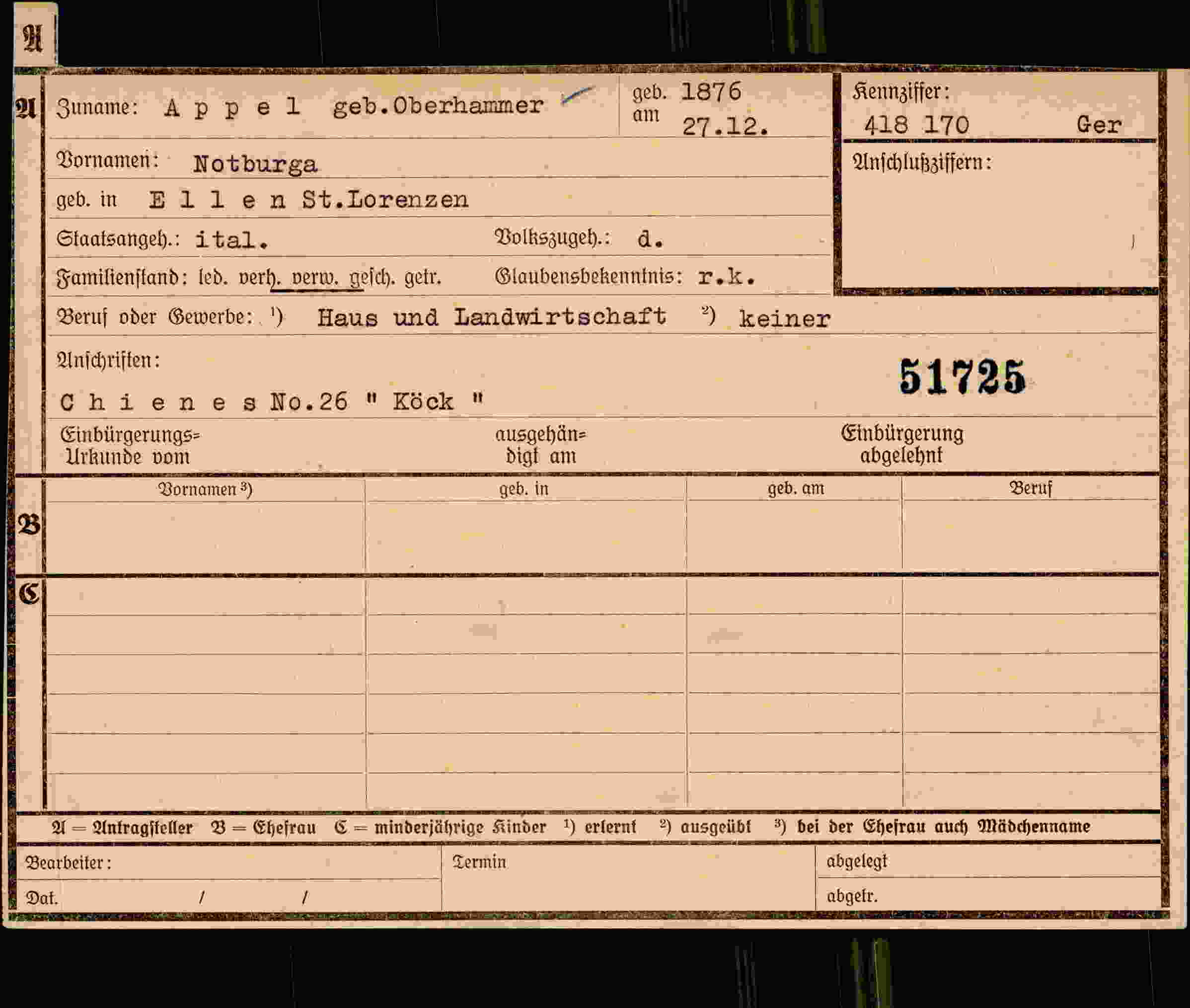 Dokument für Notburga Appel