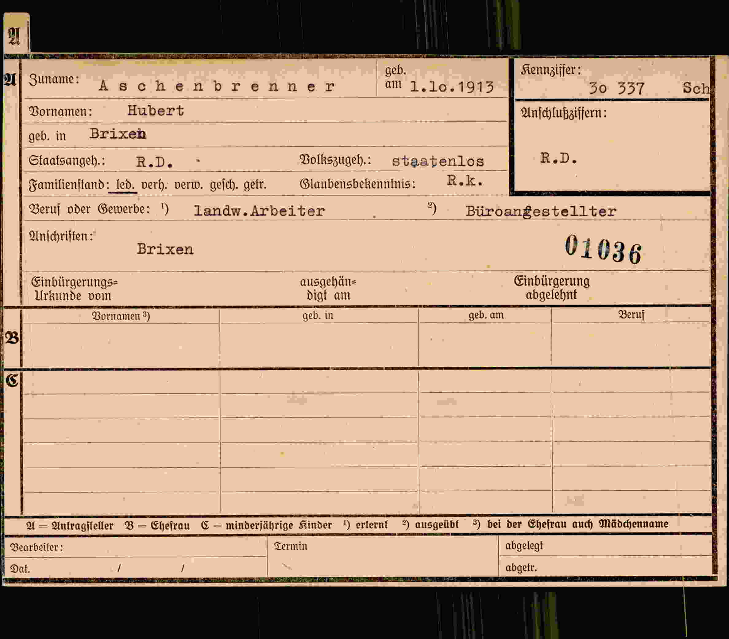 Dokument für Hubert Aschenbrenner