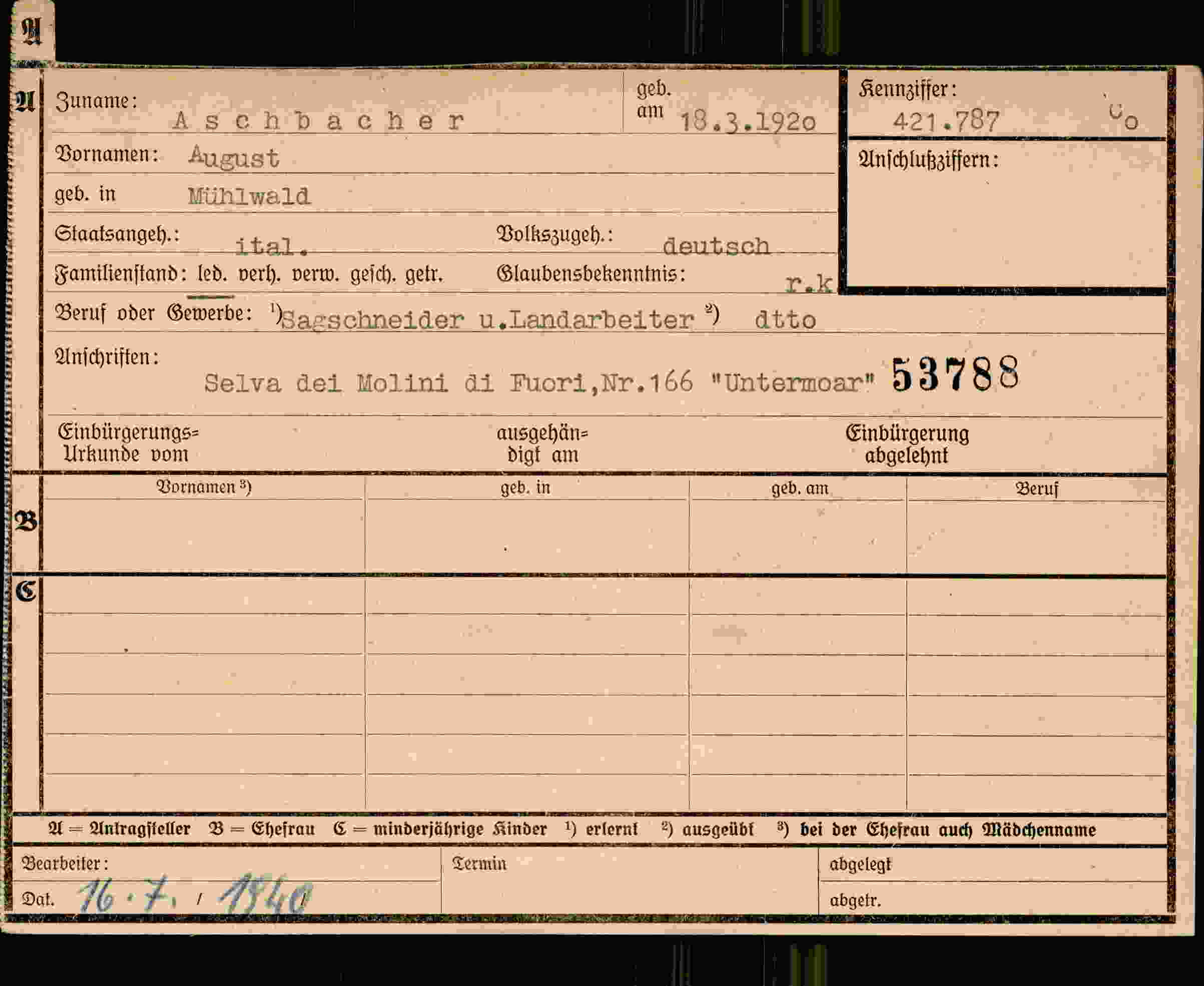 Dokument für August Aschbacher