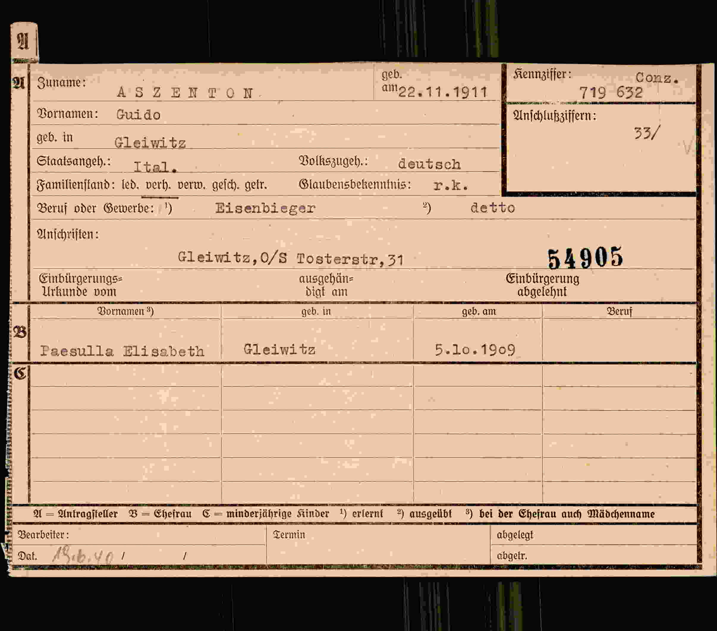 Dokument für Guido Aszenton