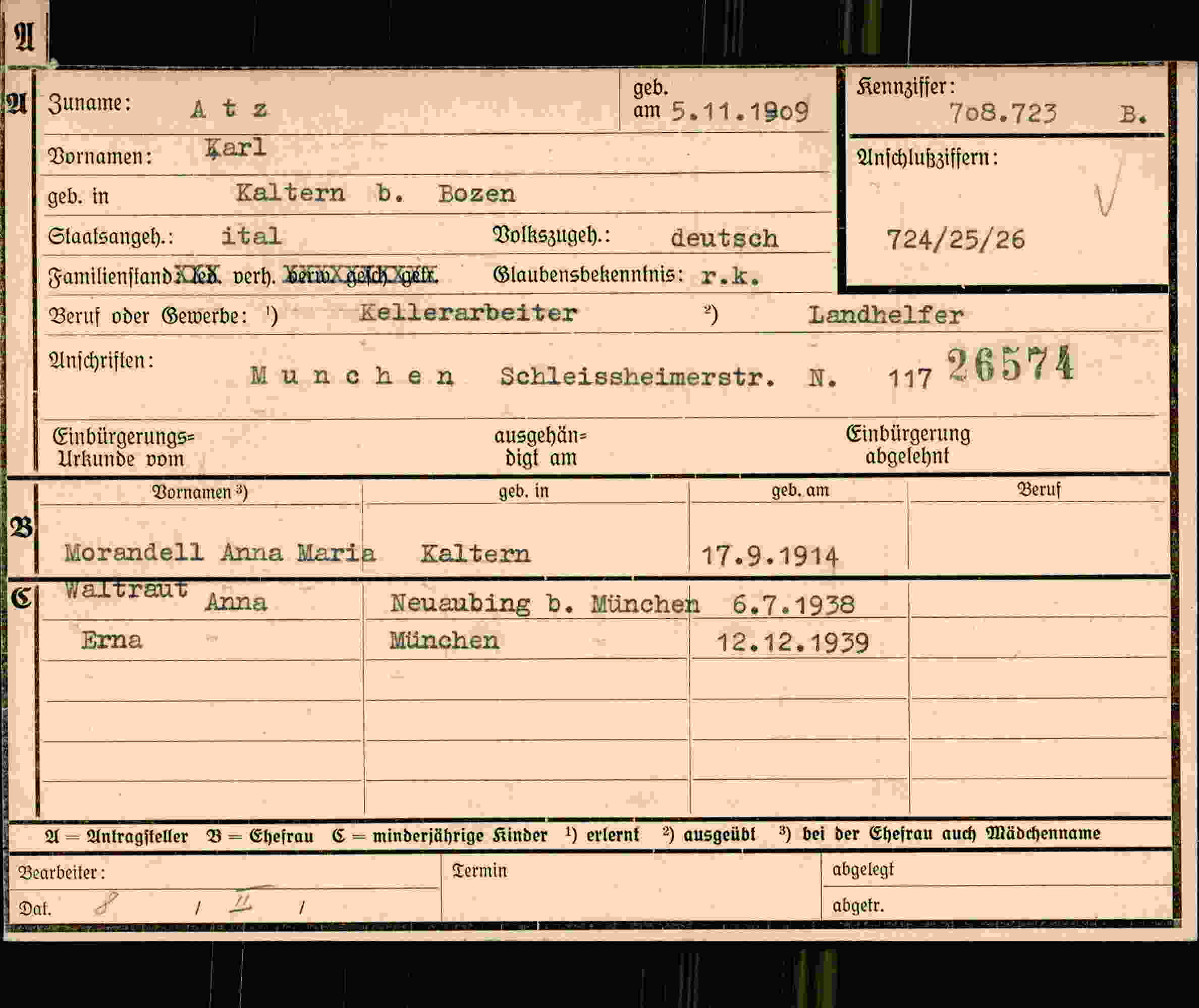 Dokument für Karl Atz