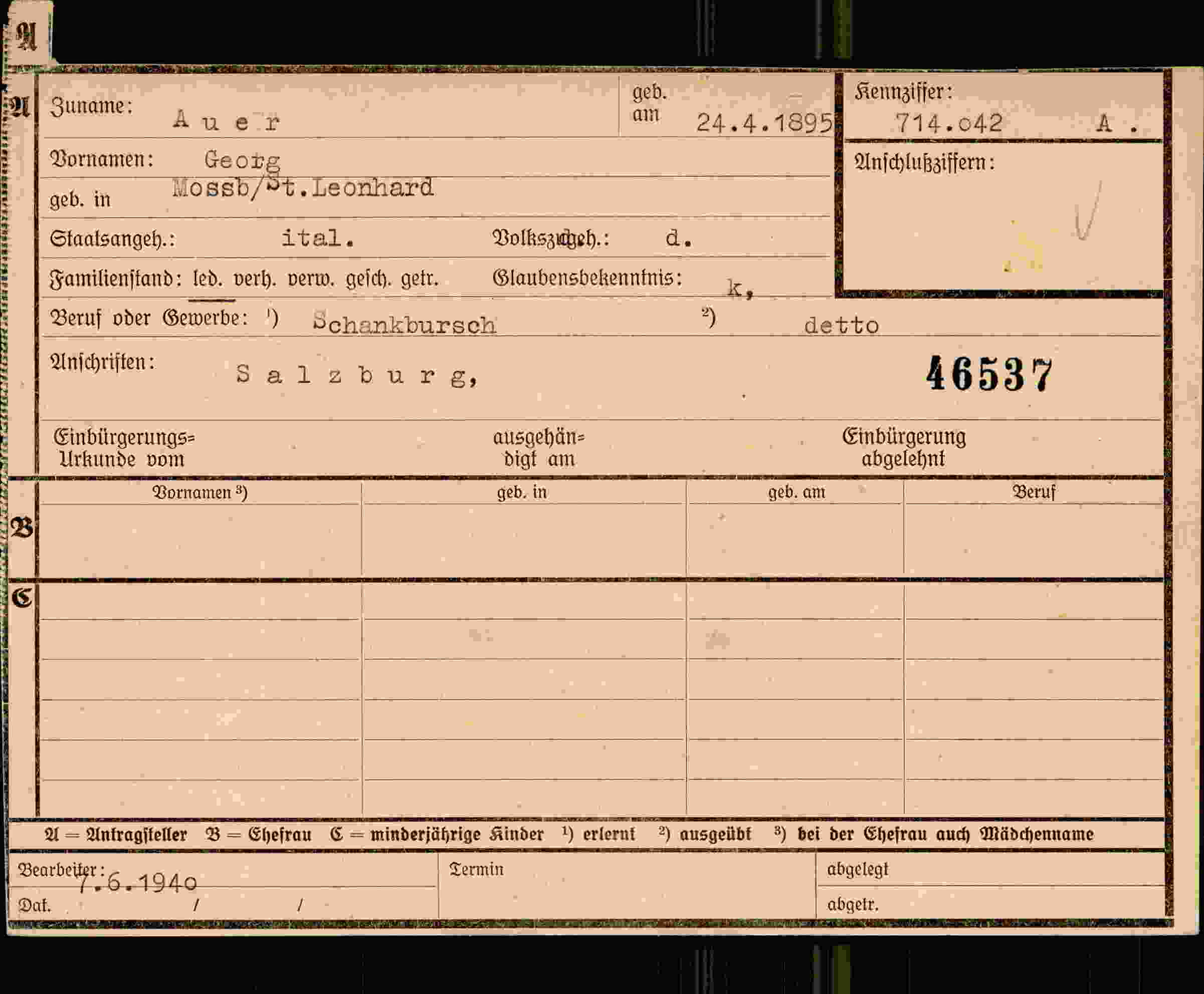 Dokument für Georg Auer