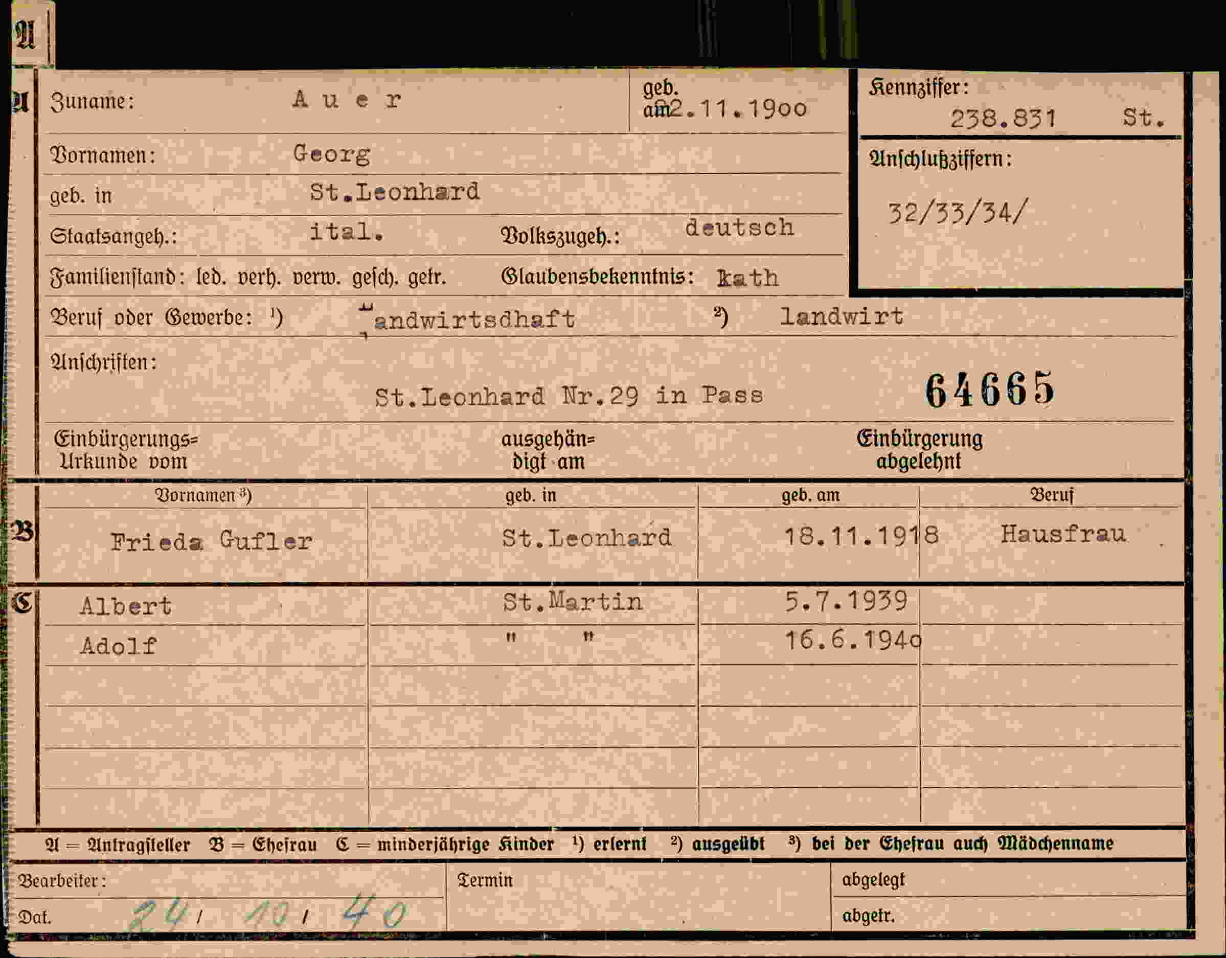 Dokument für Georg Auer