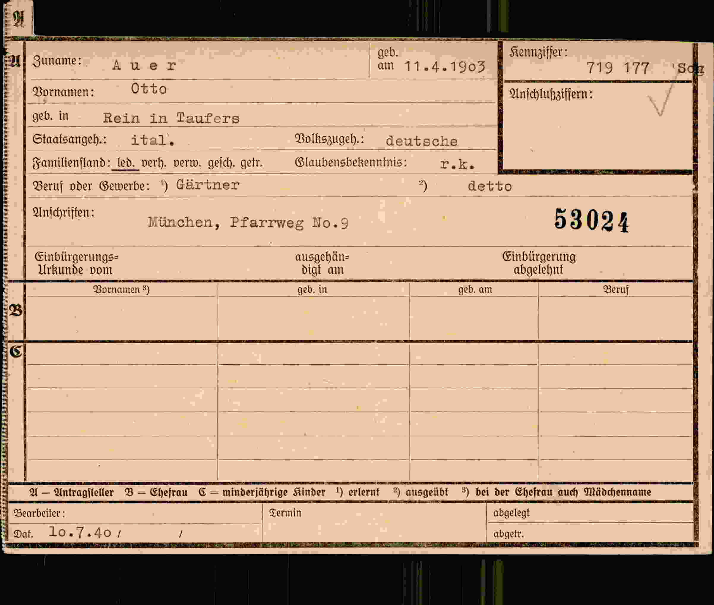 Dokument für Otto Auer