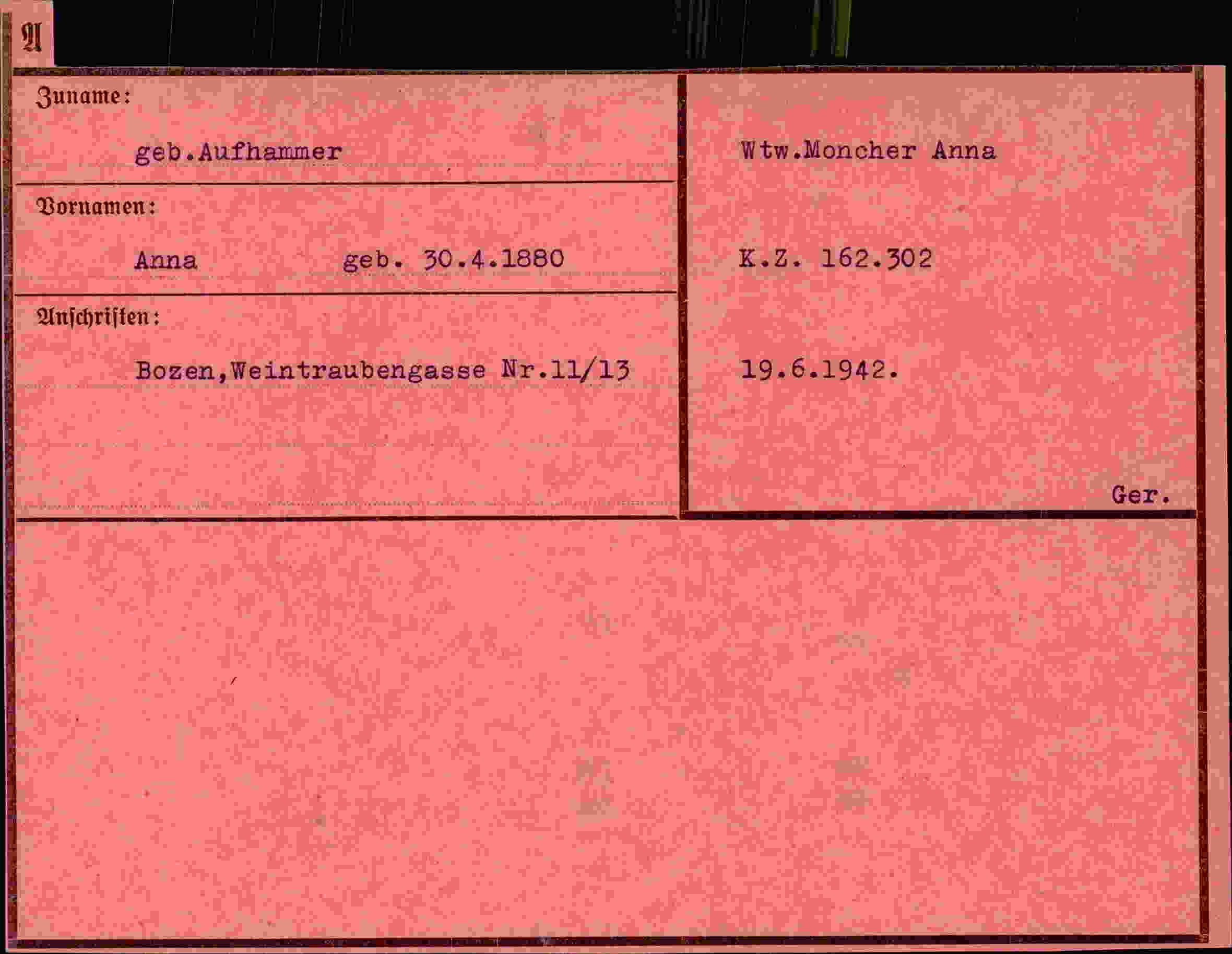 Vorderseite des Dokuments