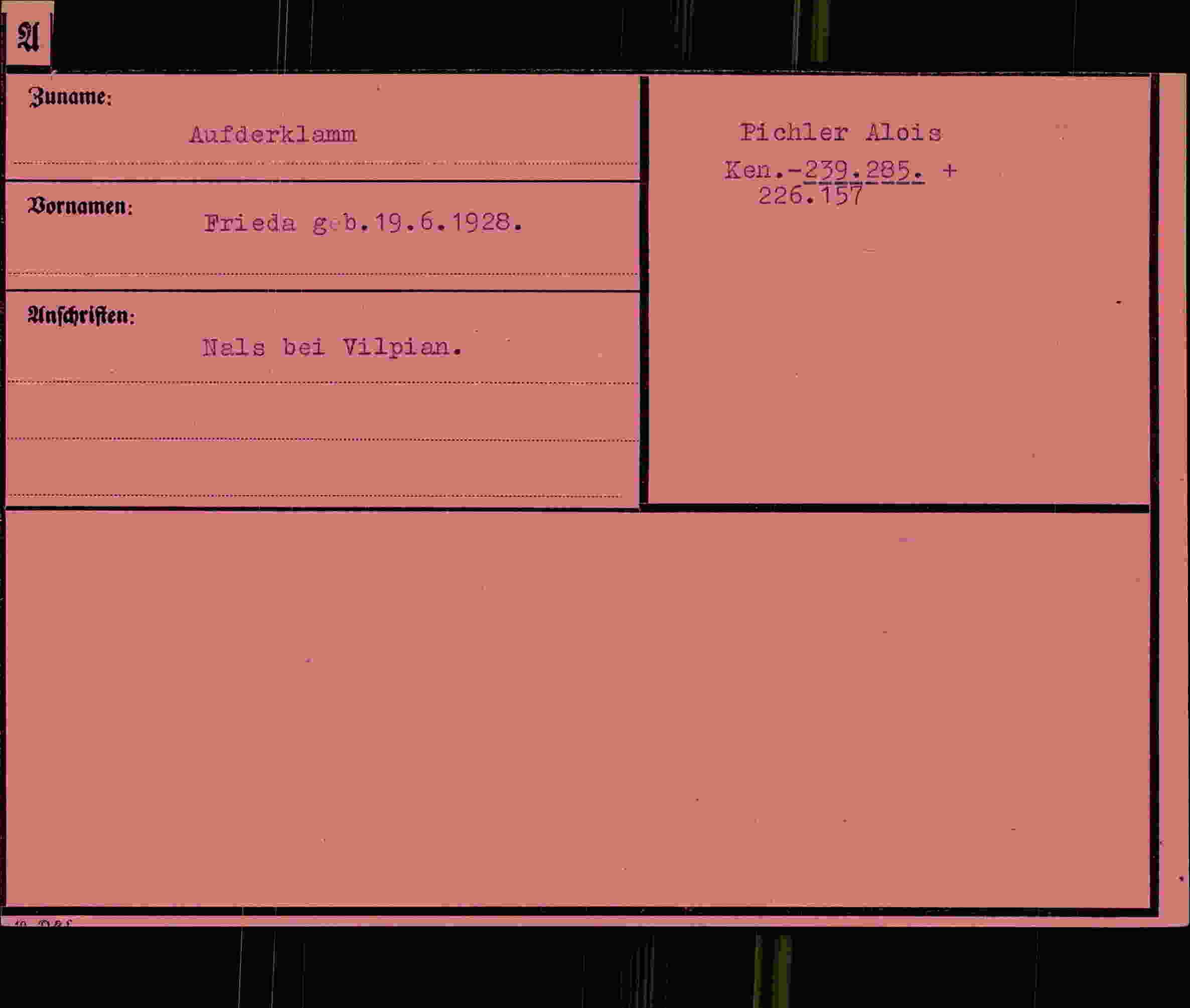 Vorderseite des Dokuments