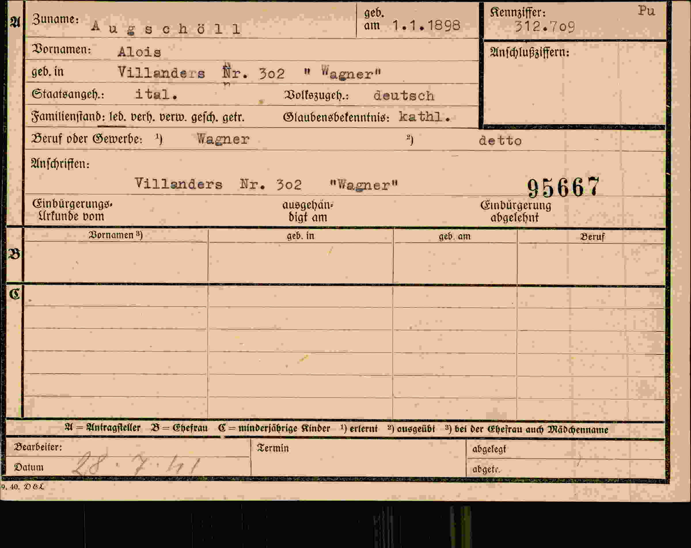 Dokument für Alois Augschöll